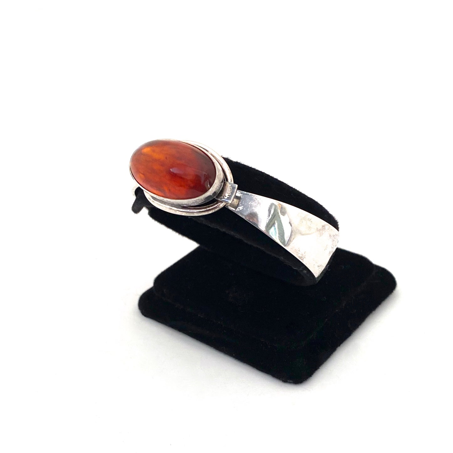 detail Niels Erik NE From Denmark vintage silver amber bracelet Scandinavian Modernist jewelry design