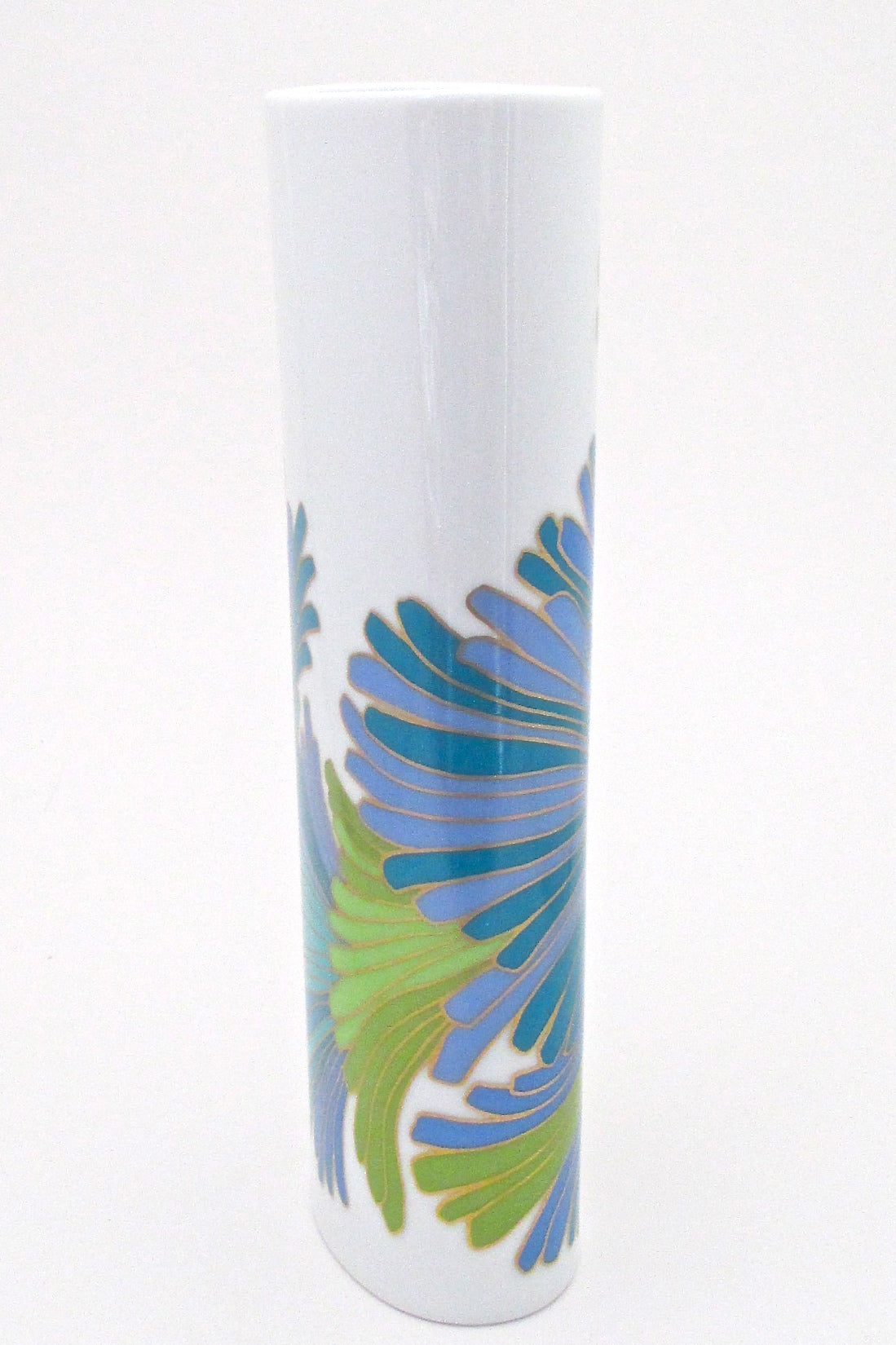 profile Rosenthal Germany vintage polychrome porcelain vase by Rosamonde Nairac