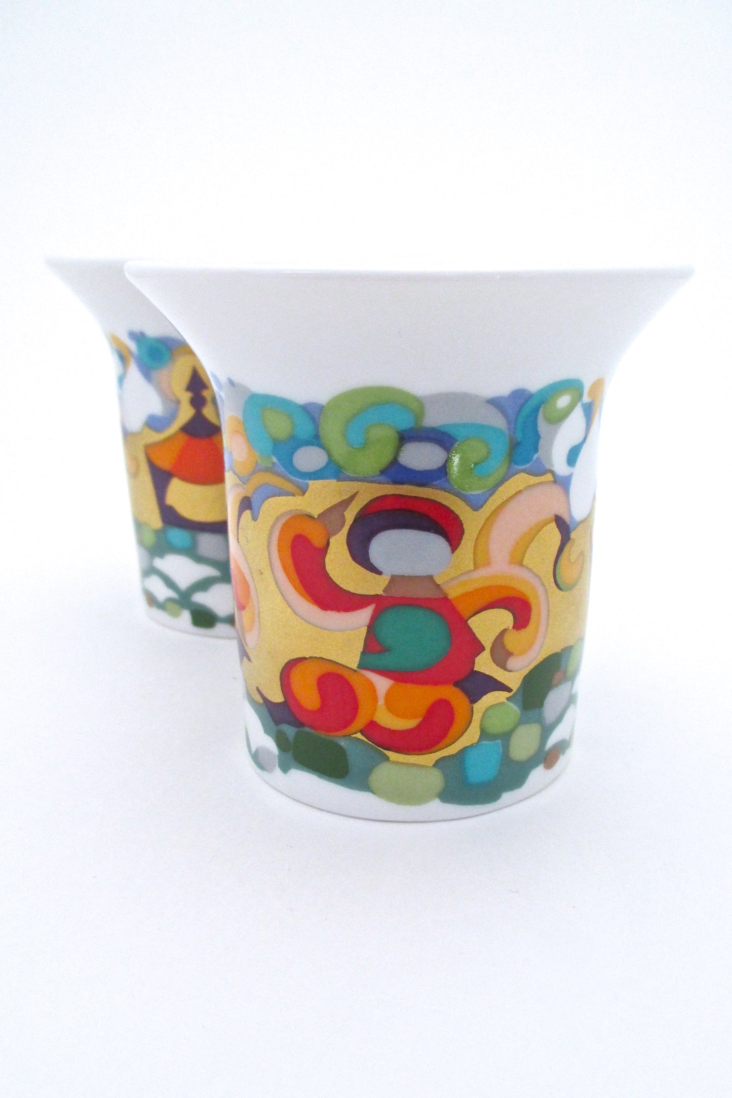 Rosenthal pair porcelain candle holders - Bjorn Wiinblad