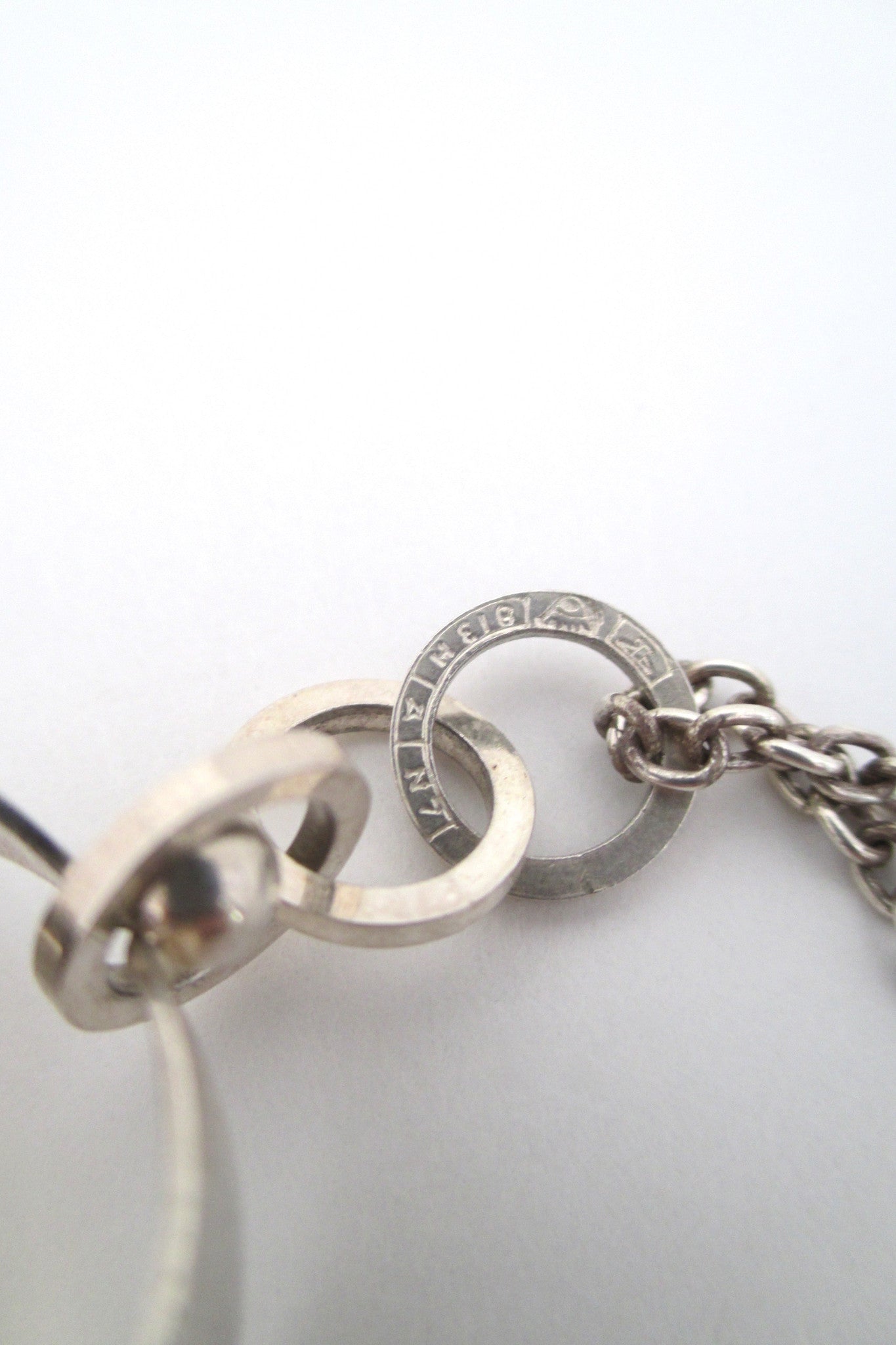 Elis Kauppi for Kupittaan Kulta silver & tiger eye pendant necklace