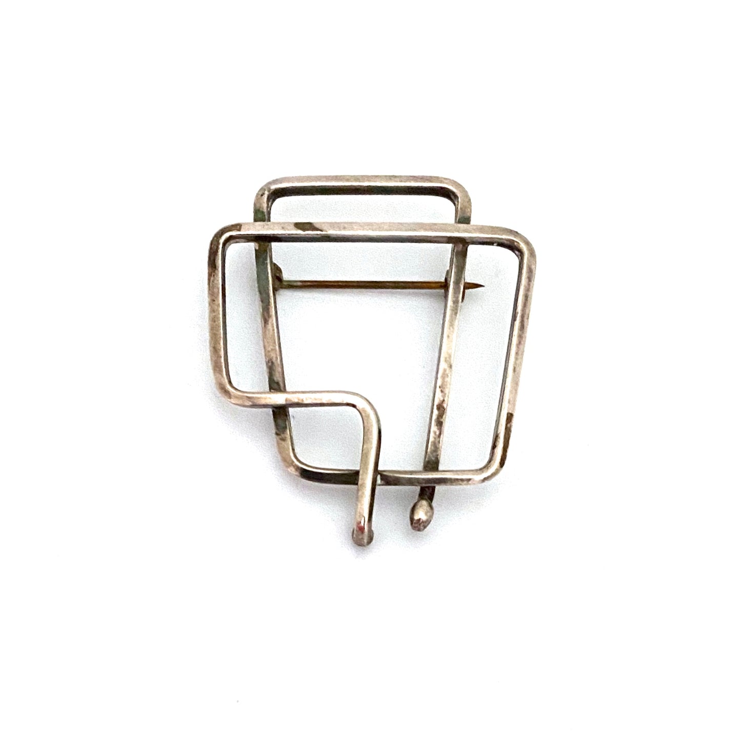 Joseph Skinger silver openwork brooch ~ hand wrought
