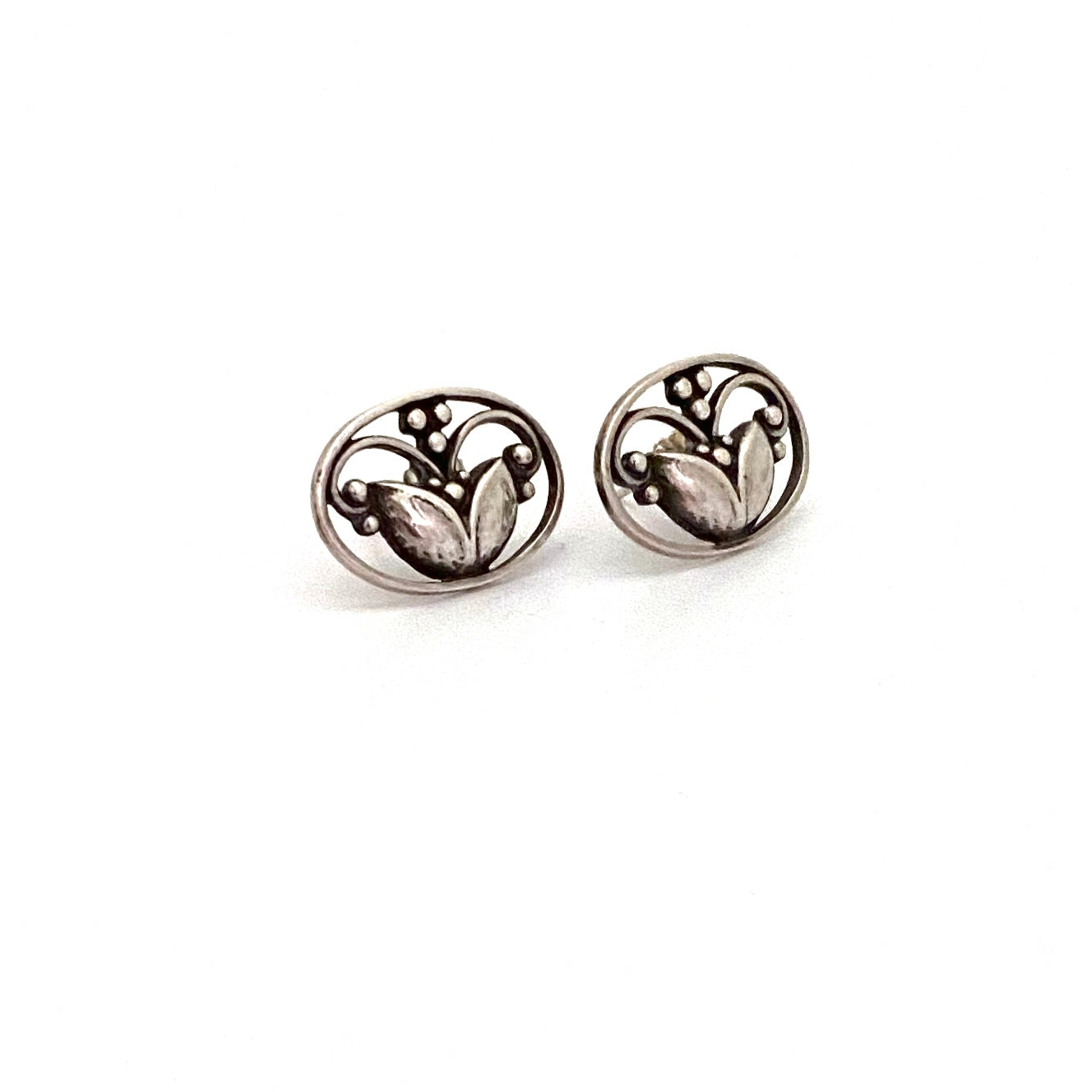 Georg Jensen silver earrings #51 ~ for pierced ears