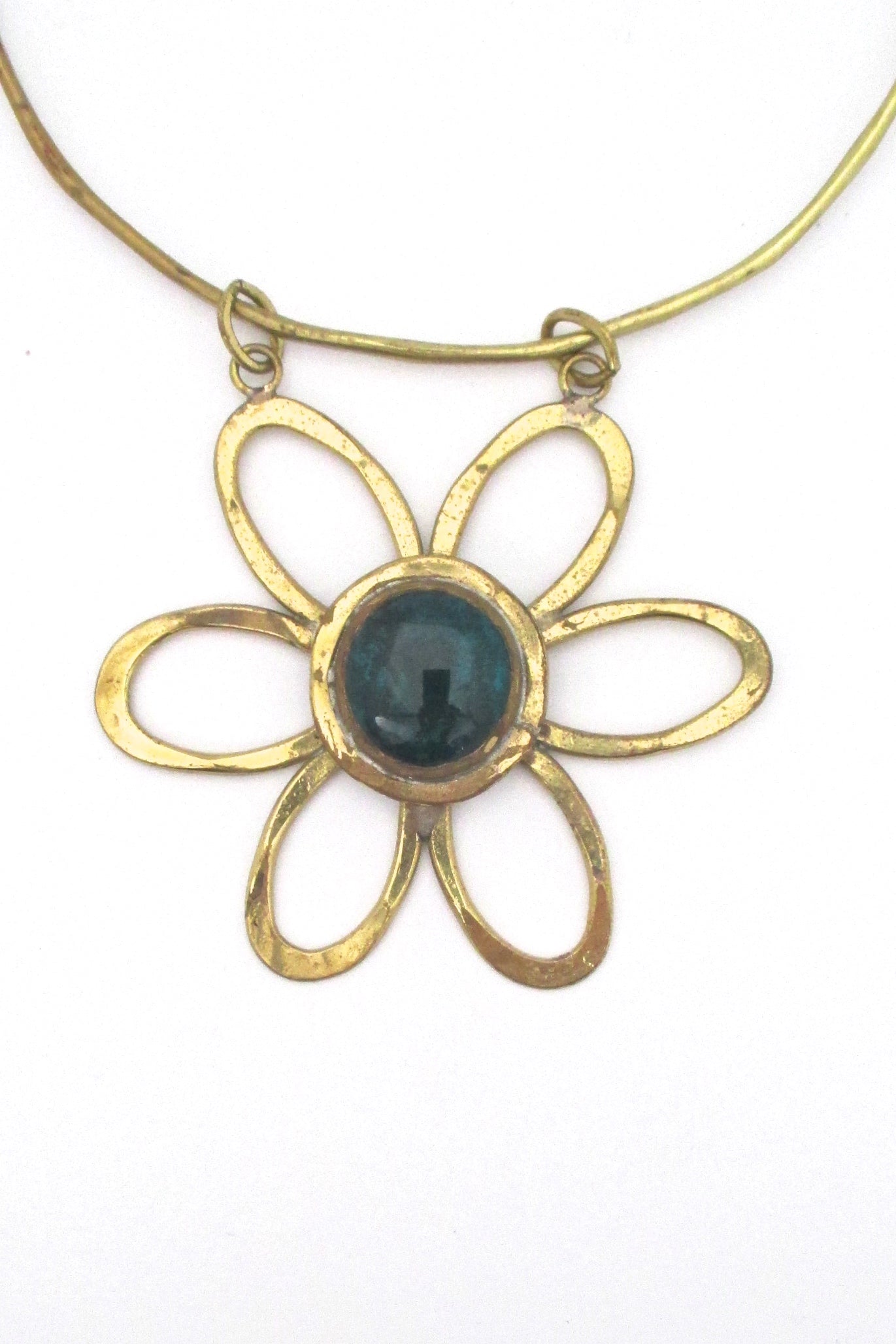 Rafael Canada daisy choker - clear teal stone