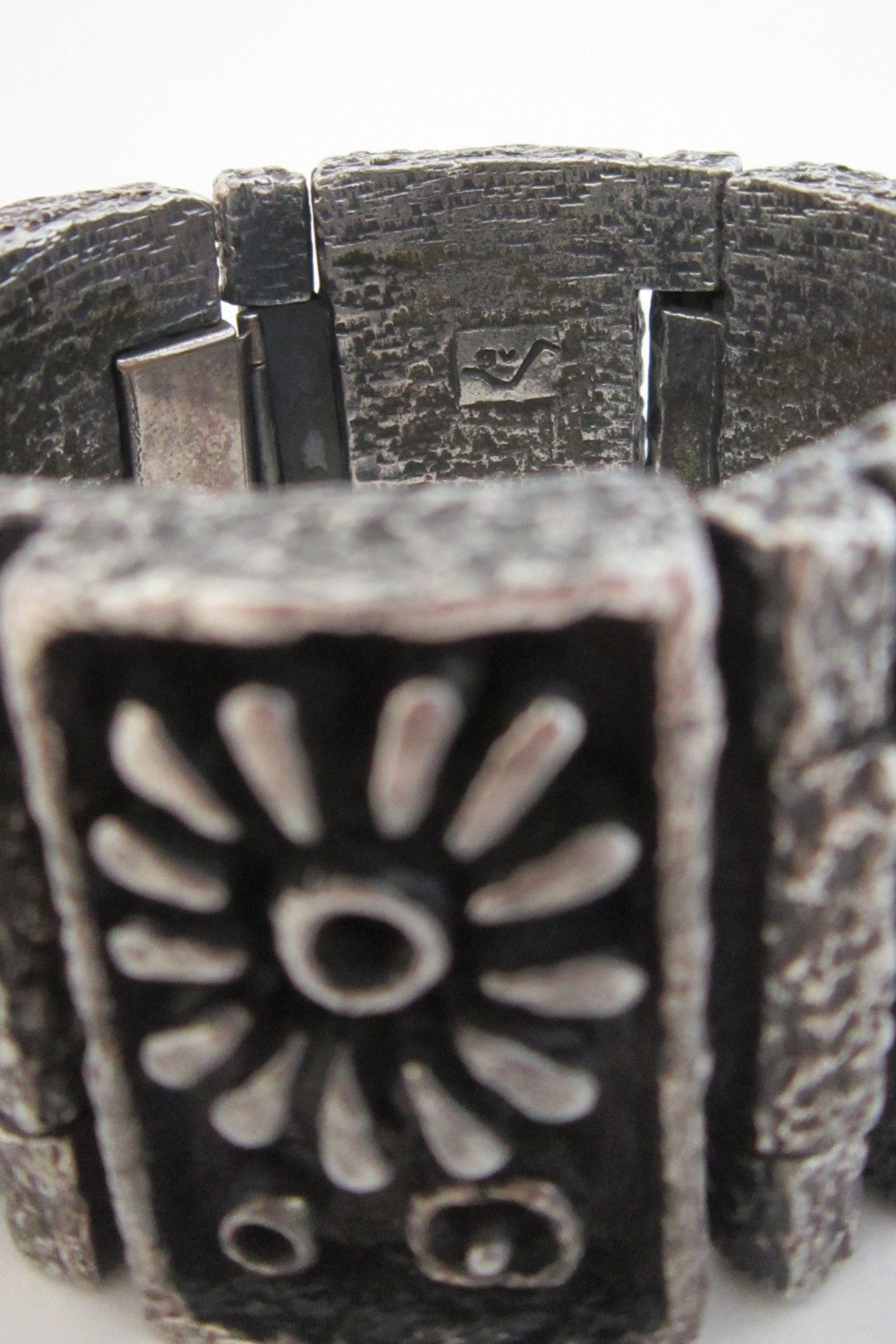 Guy Vidal massive 'brutalist daisy' shadow box bracelet
