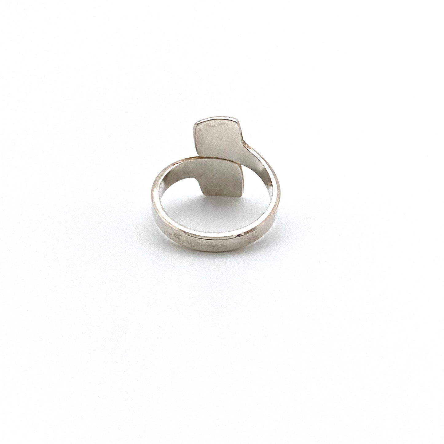 Aksel Holmsen silver & enamel ring ~ white