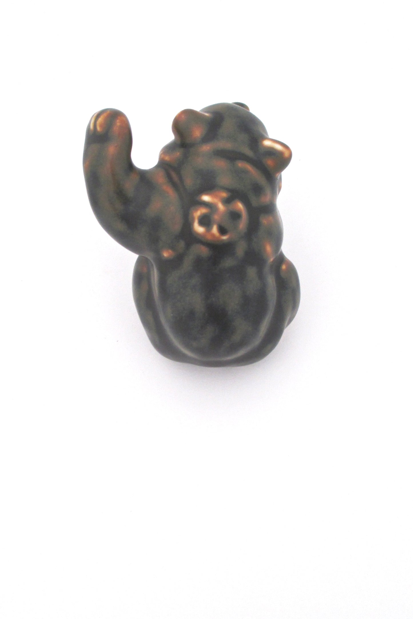 detail Royal Copenhagen Denmark vintage ceramic stoneware bear cub #5 by Knud Kyhn paw up