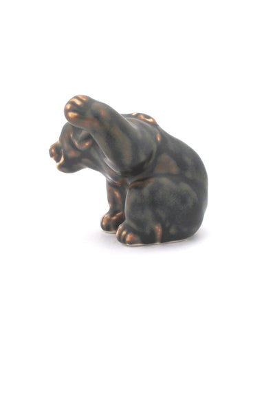 profile Royal Copenhagen Denmark vintage ceramic stoneware bear cub #5 by Knud Kyhn paw up