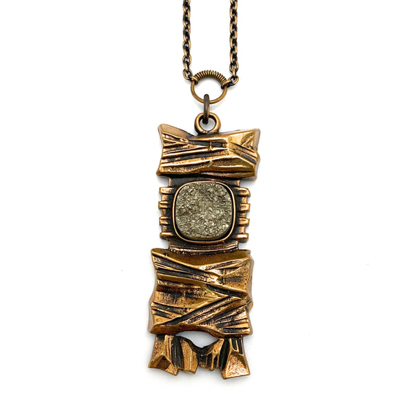 Pentti Sarpaneva bronze necklace ~ pyrite
