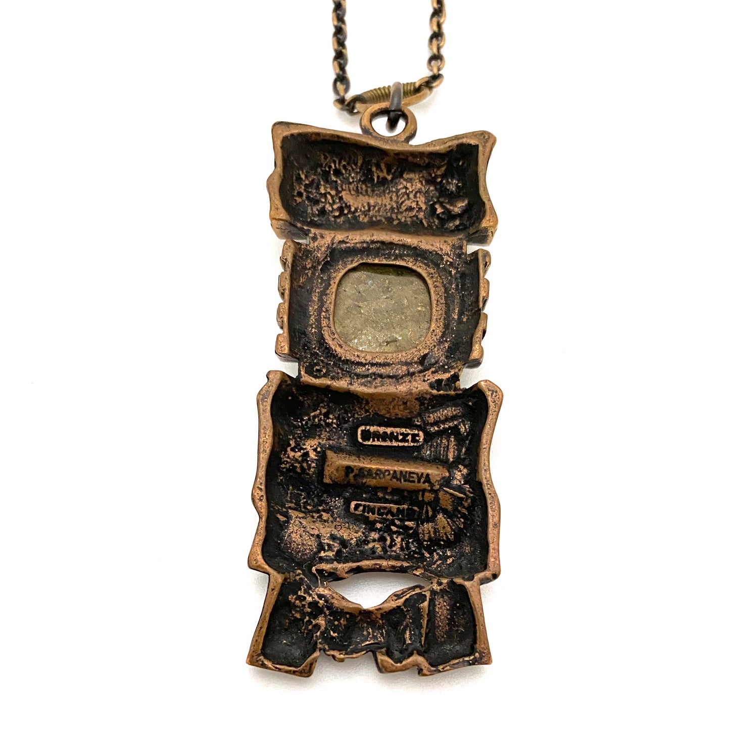 Pentti Sarpaneva bronze necklace ~ pyrite