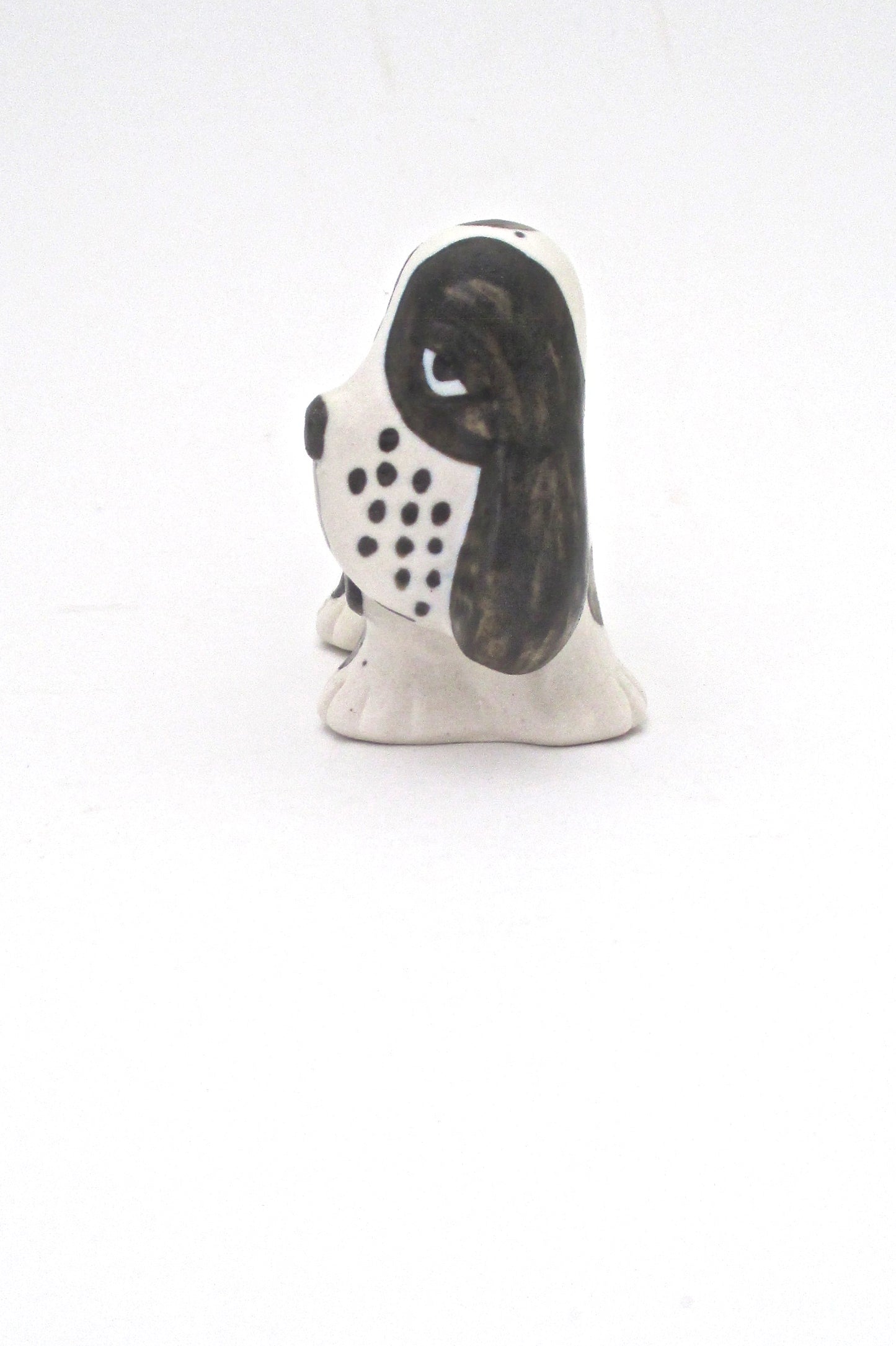 profile Lisa Larson Gustavsberg Sweden vintage ceramic Sleepy Spotted Spaniel Kennel 1972 series