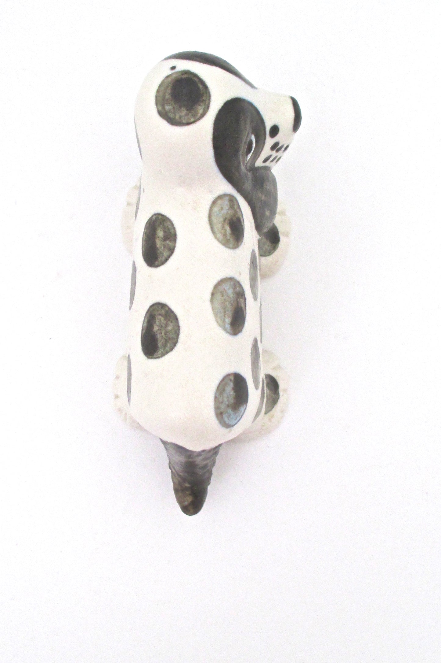 detail Lisa Larson Gustavsberg Sweden vintage ceramic Sleepy Spotted Spaniel Kennel 1972 series