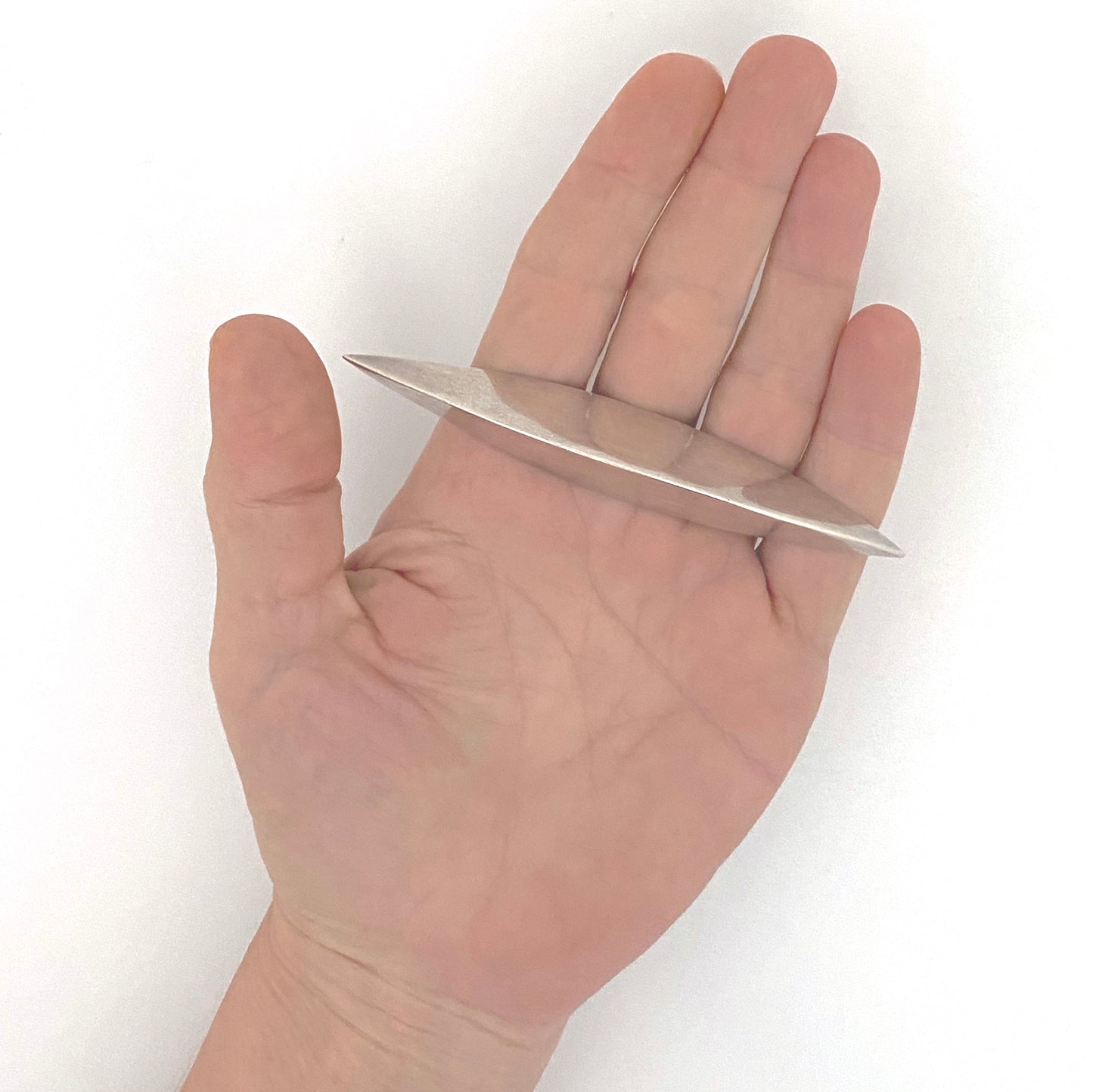 scale Marcin Zaremski Poland vintage silver extra long sleek brooch Postmodern design