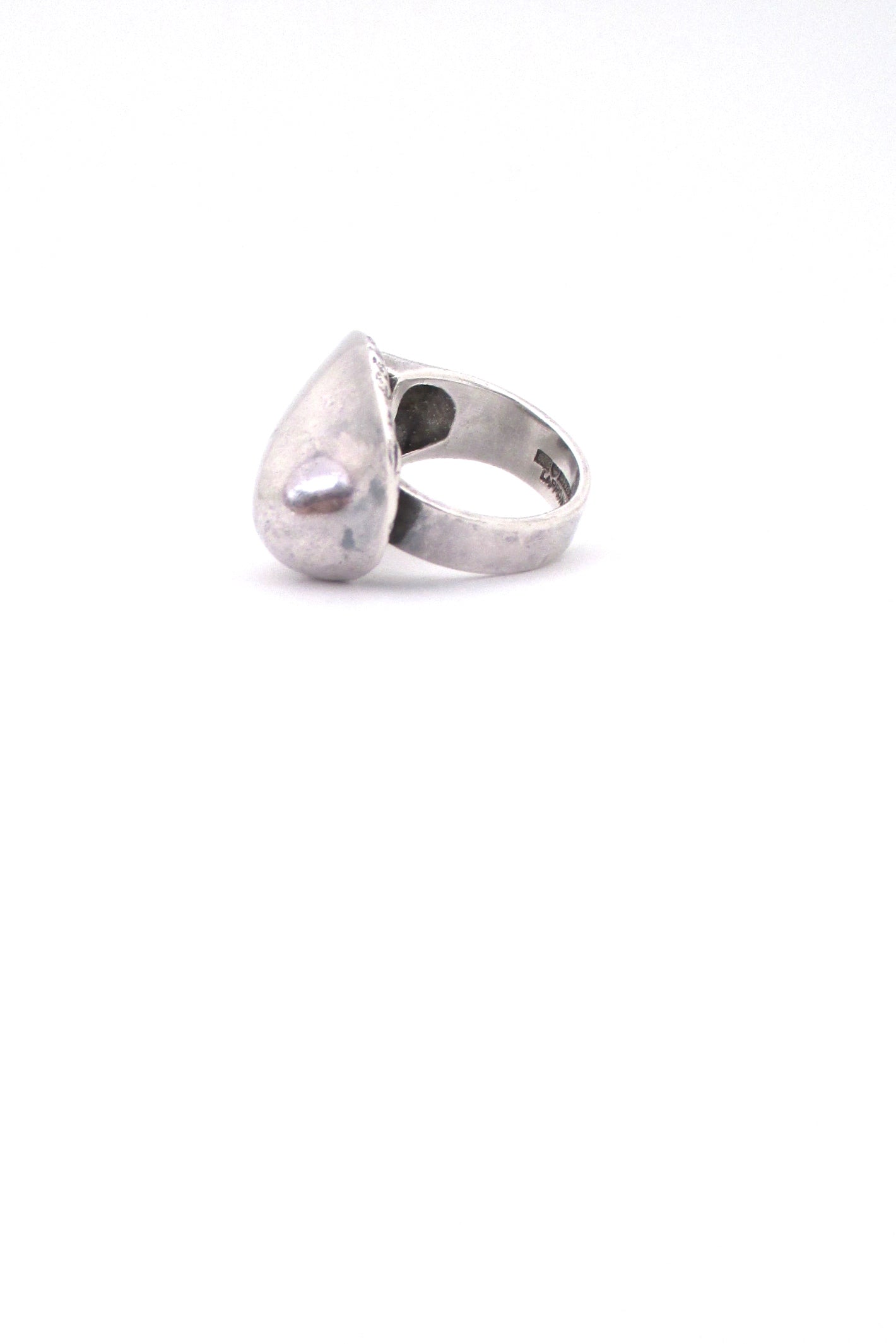 profile Poul Havgaard for Lapponia Finland heavy silver ring 1976 vintage Scandinavian Modernist jewelry