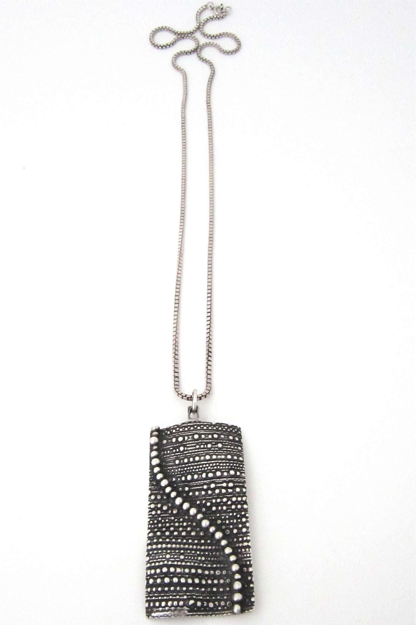 Jorma Laine for Kultateollisuus Finland vintage silver large pendant necklace 1971