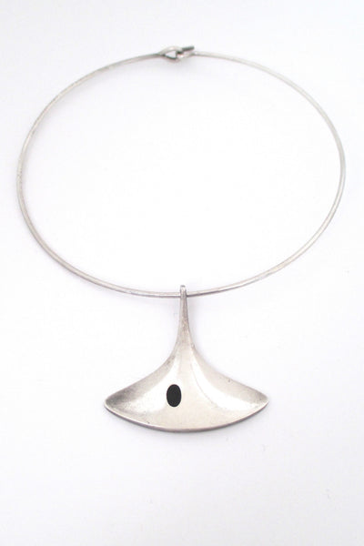 Hans Hansen silver & enamel pendant & neck ring