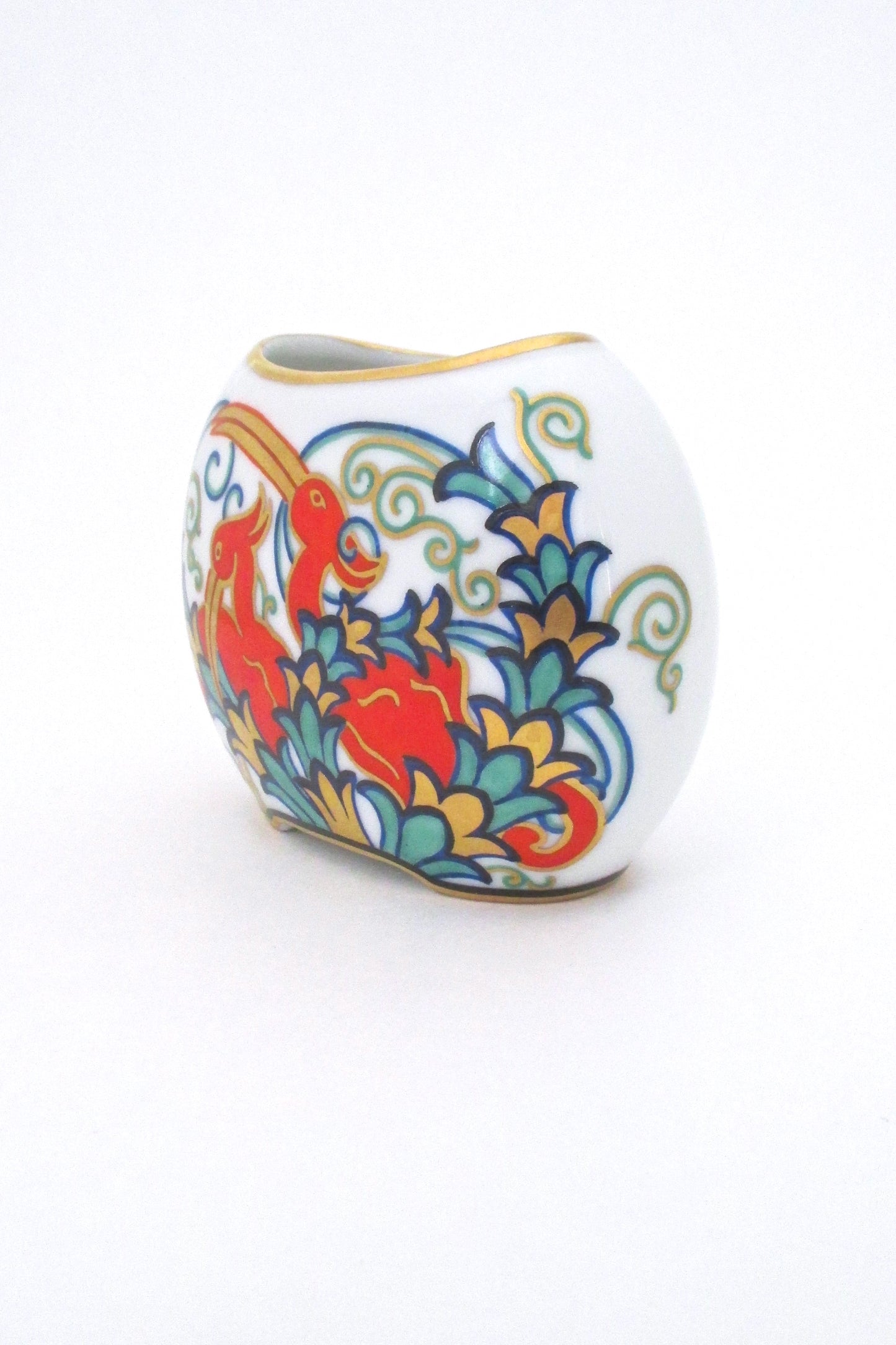 detail Kurt Wendler for Rosenthal Germany vintage Art Deco porcelain Indra vase 1920s