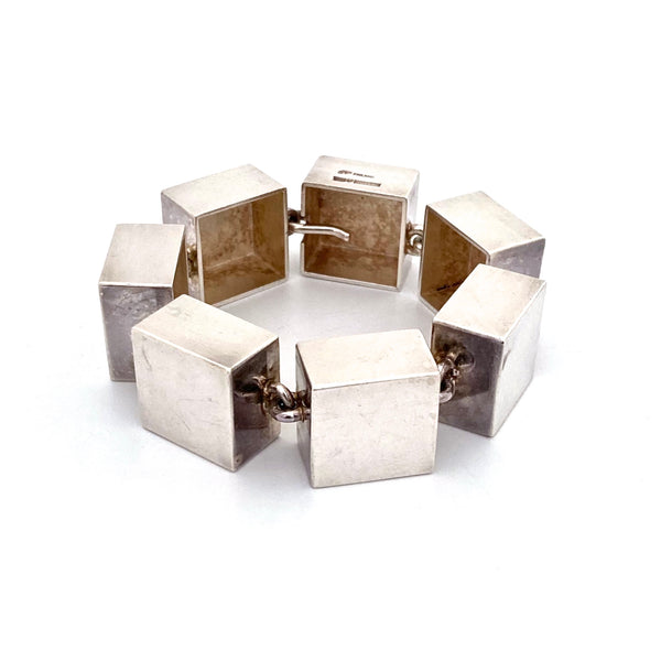 Pekka Piekainen chunky silver square link bracelet