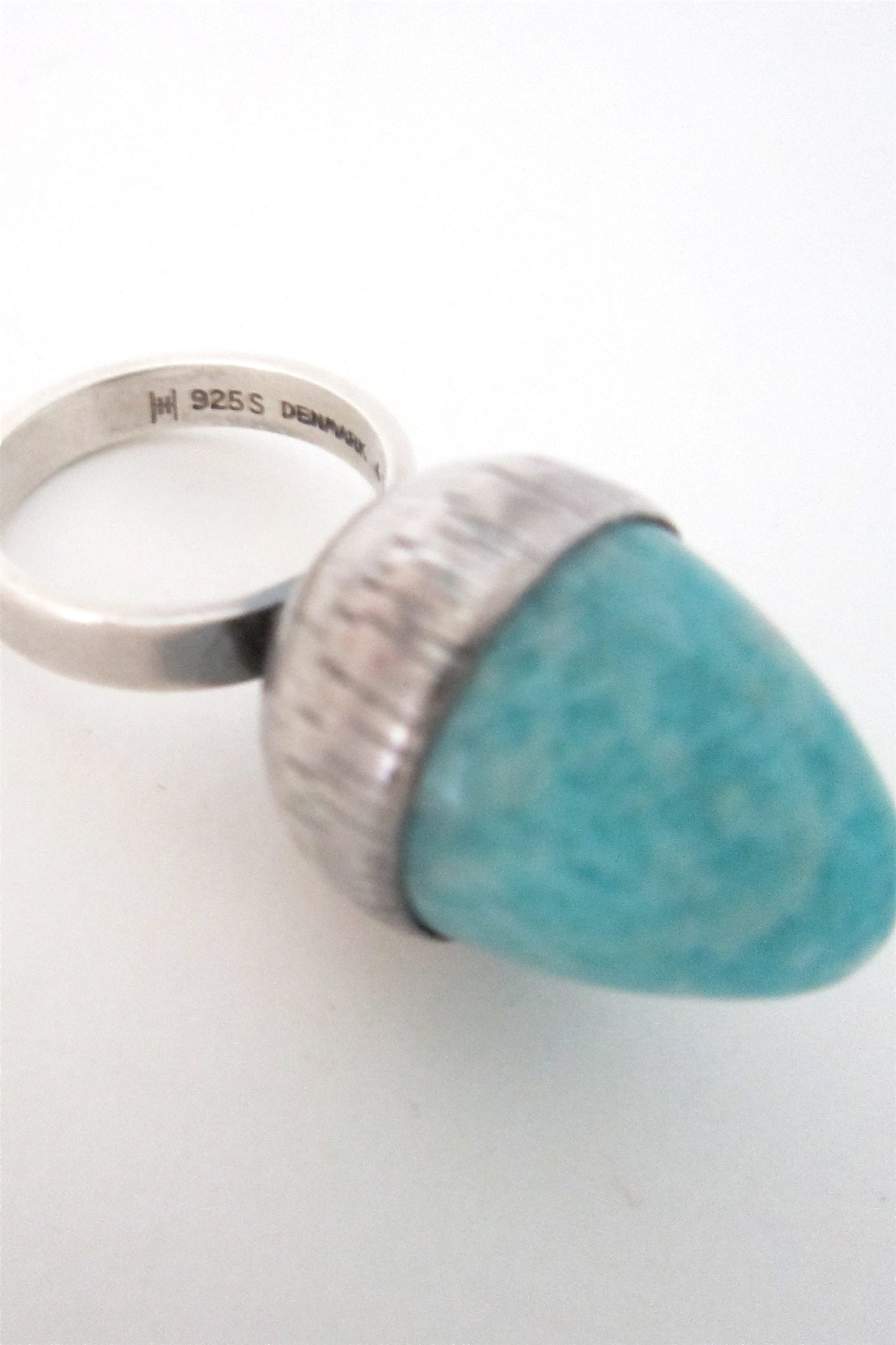Hans Hansen Denmark vintage silver extraordinary robin's egg ring