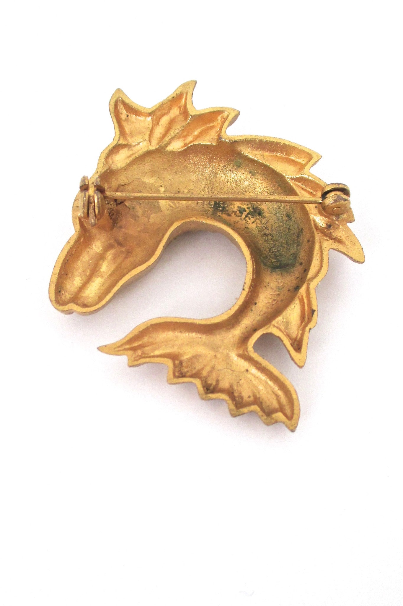 Arthus Bertrand Paris gilt bronze fish brooch