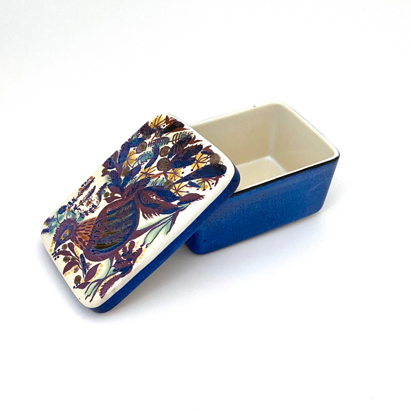 detail Royal Copenhagen Denmark vintage faience ceramic Tenera lidded box Marianne Johnson Danish Modern design