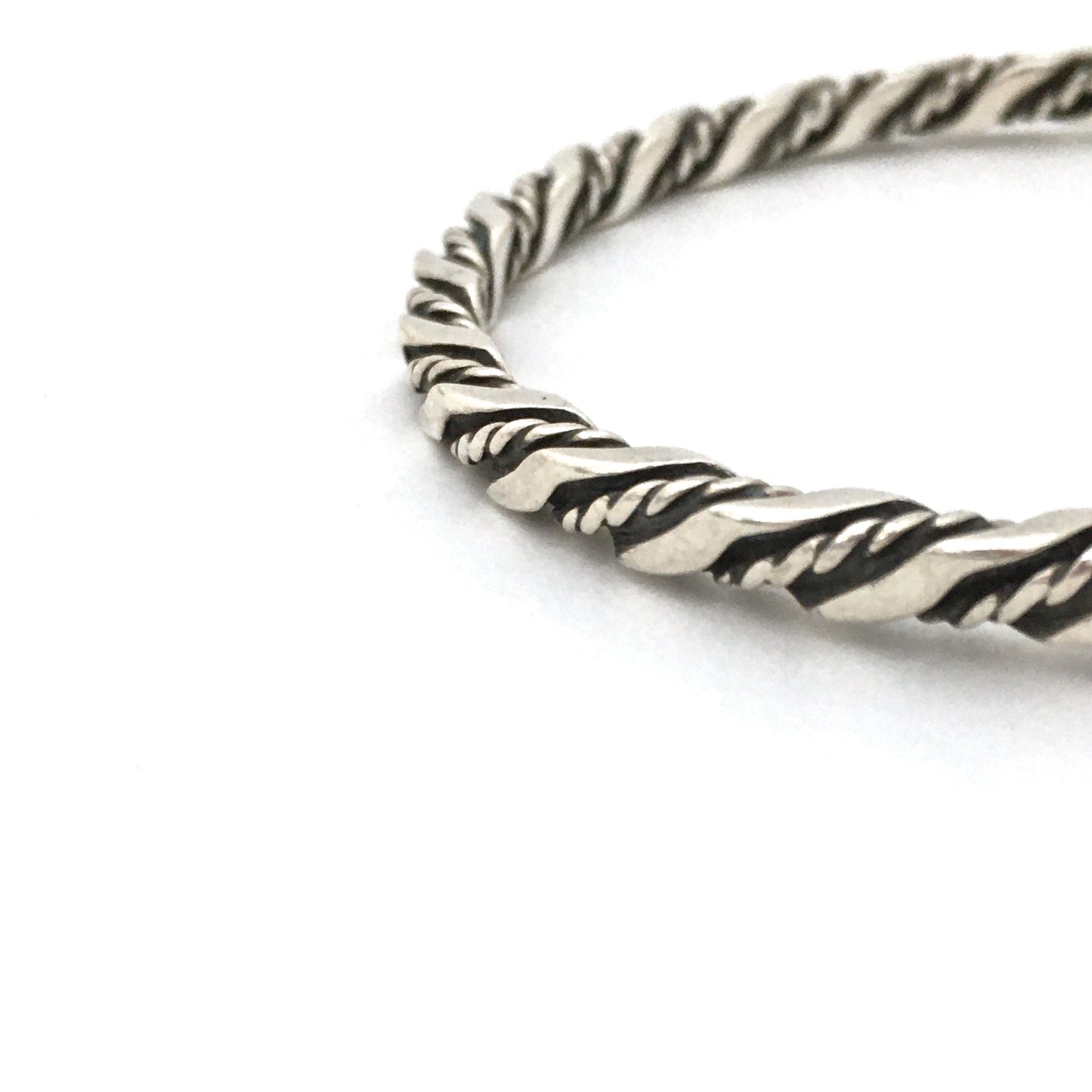 detail Georg Jensen Denmark vintage twisted silver bangle bracelet 17B design Georg Jensen