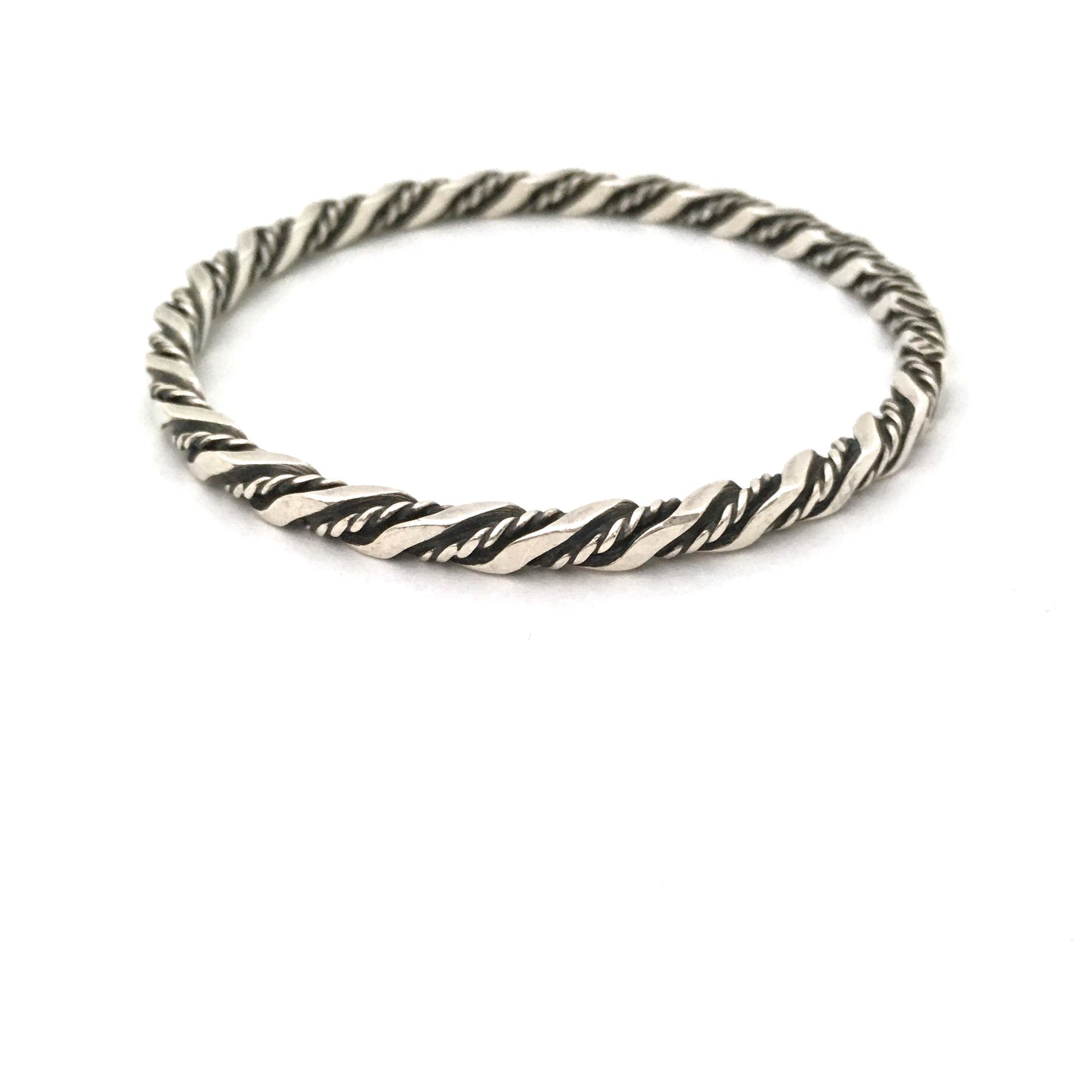 Georg Jensen twisted silver bangle #17B ~ Georg Jensen design