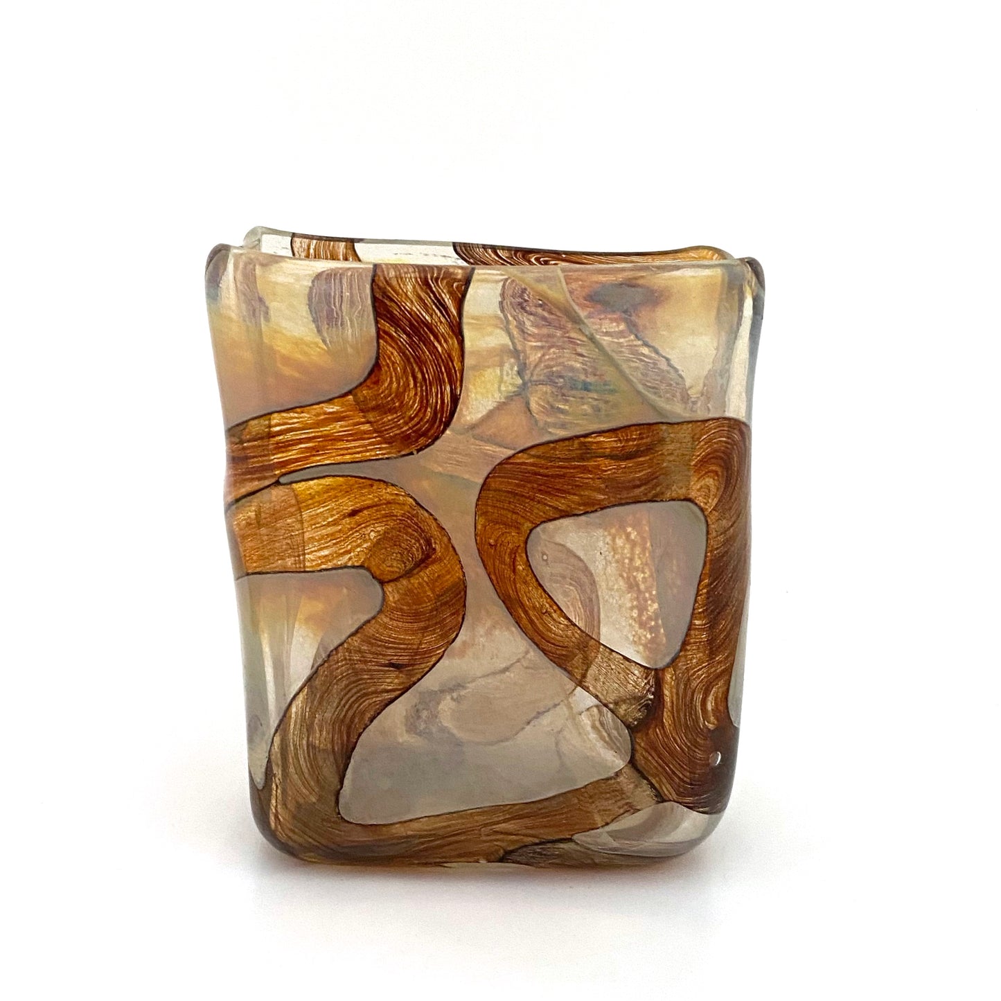 Mdina vase ~ 'Earthtones', signed
