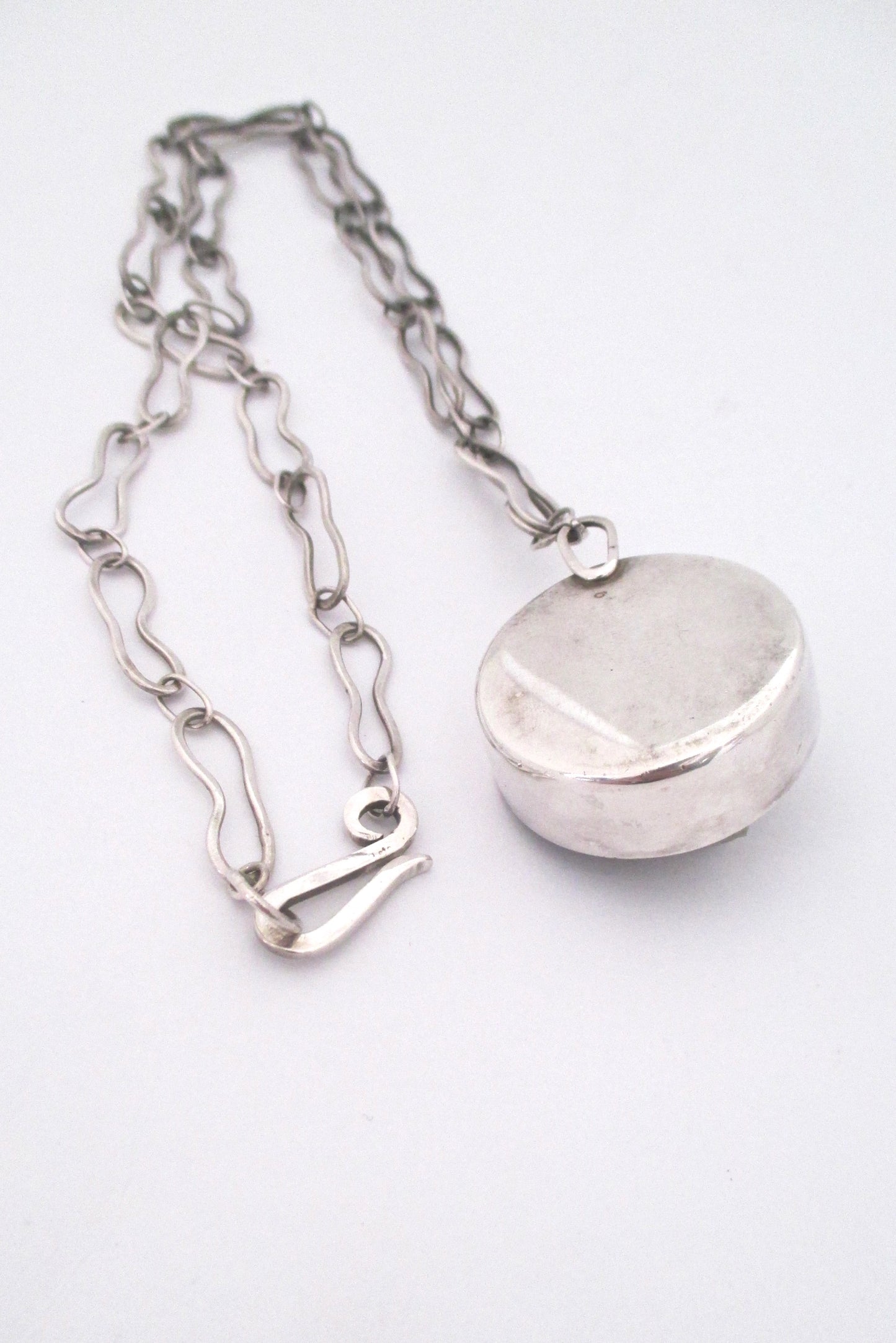 pyrite and silver studio made pendant necklace