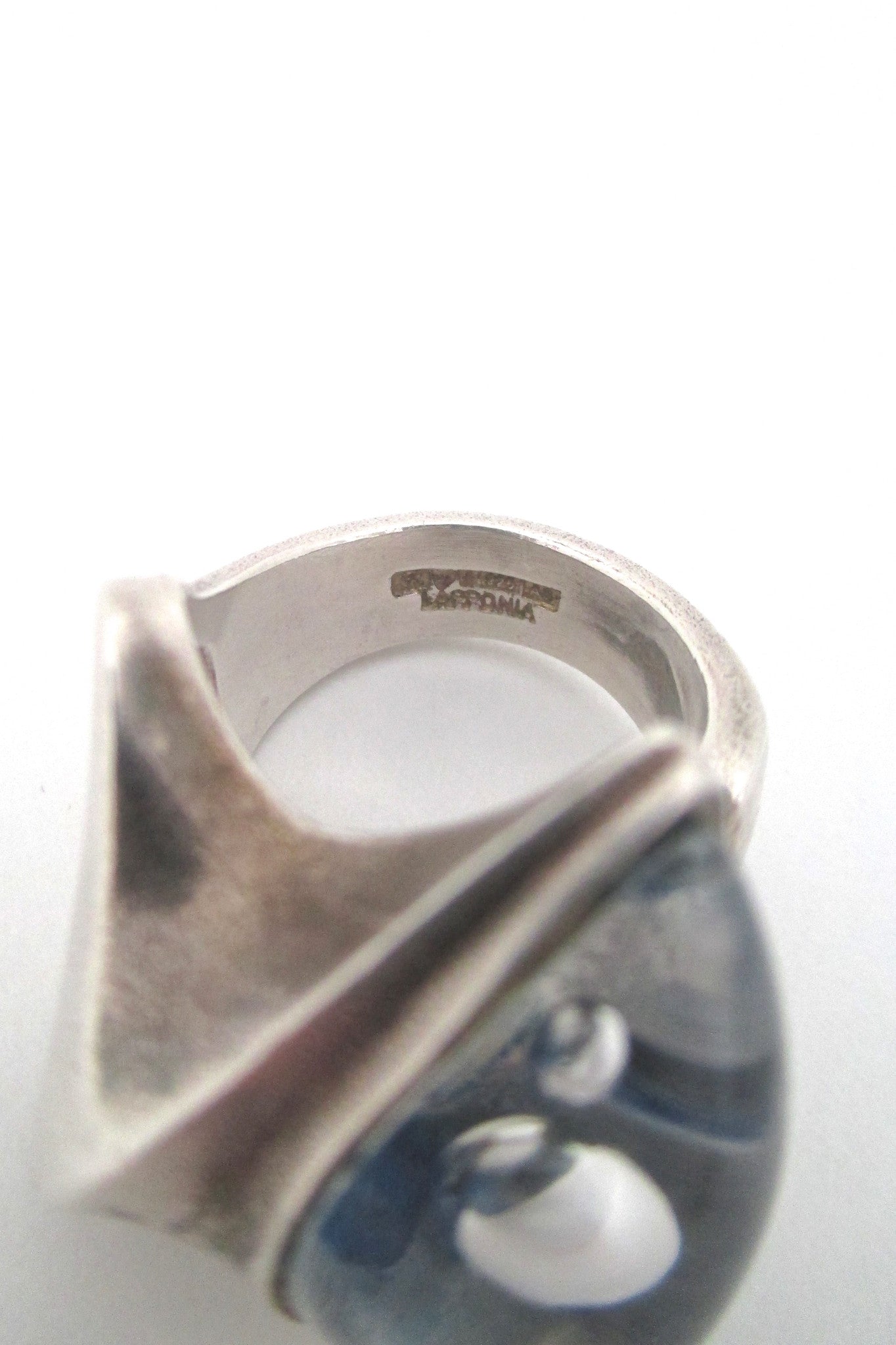 Bjorn Weckstrom for Lapponia acrylic & silver 'Ara' ring