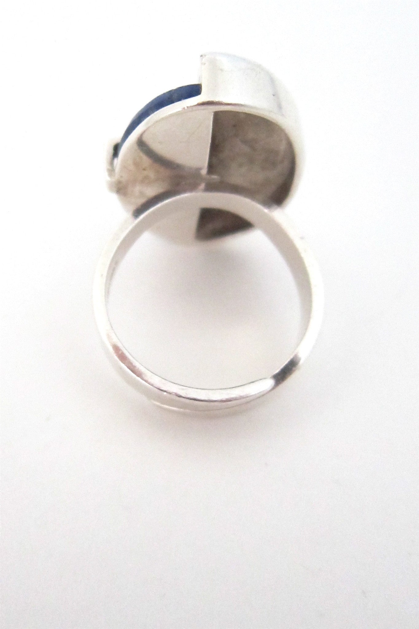 NE From Denmark vintage sterling silver and lapis large ring