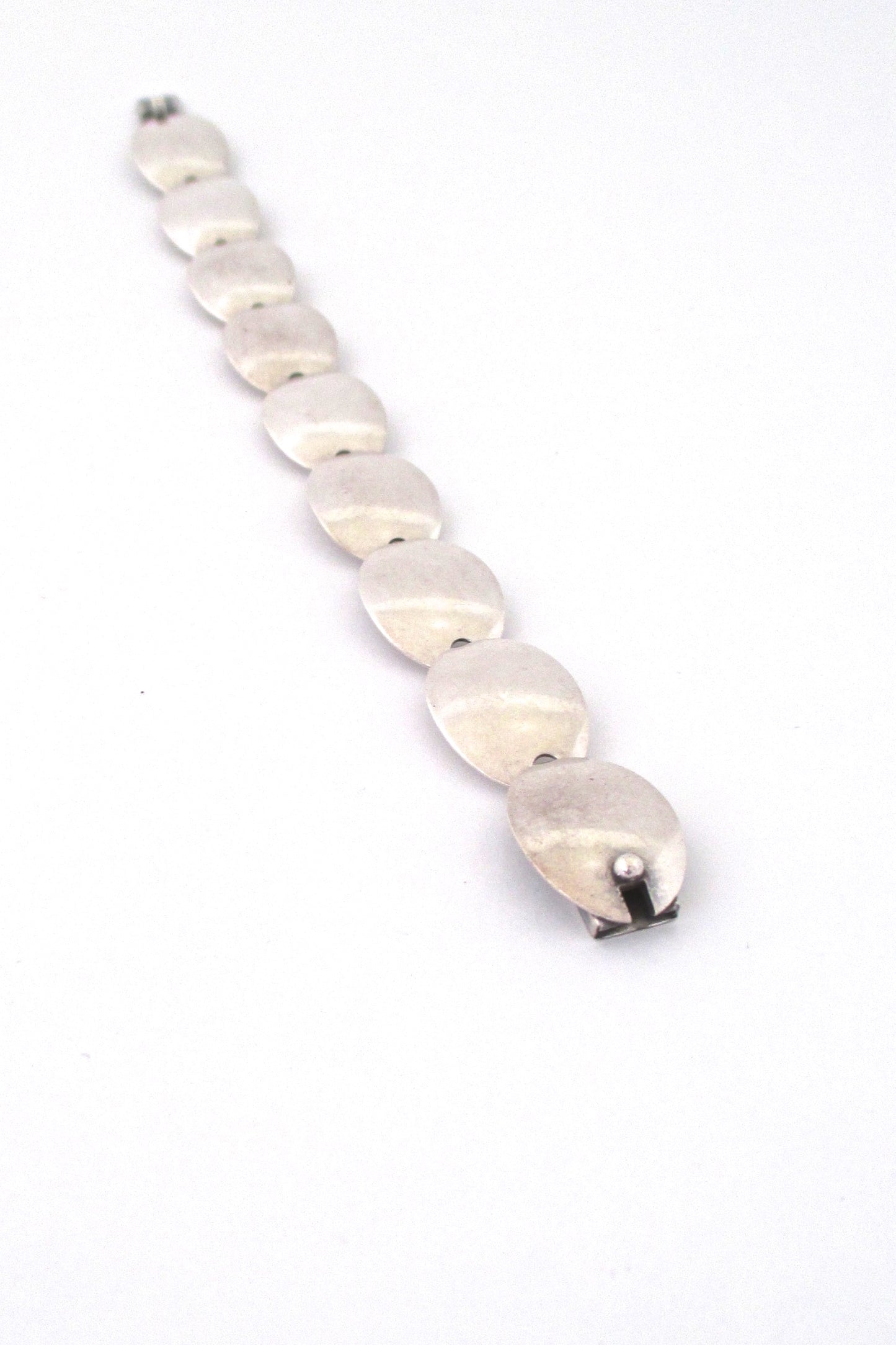 closure Neils Erik NE From Denmark vintage Scandinavian Modernist silver panel link bracelet