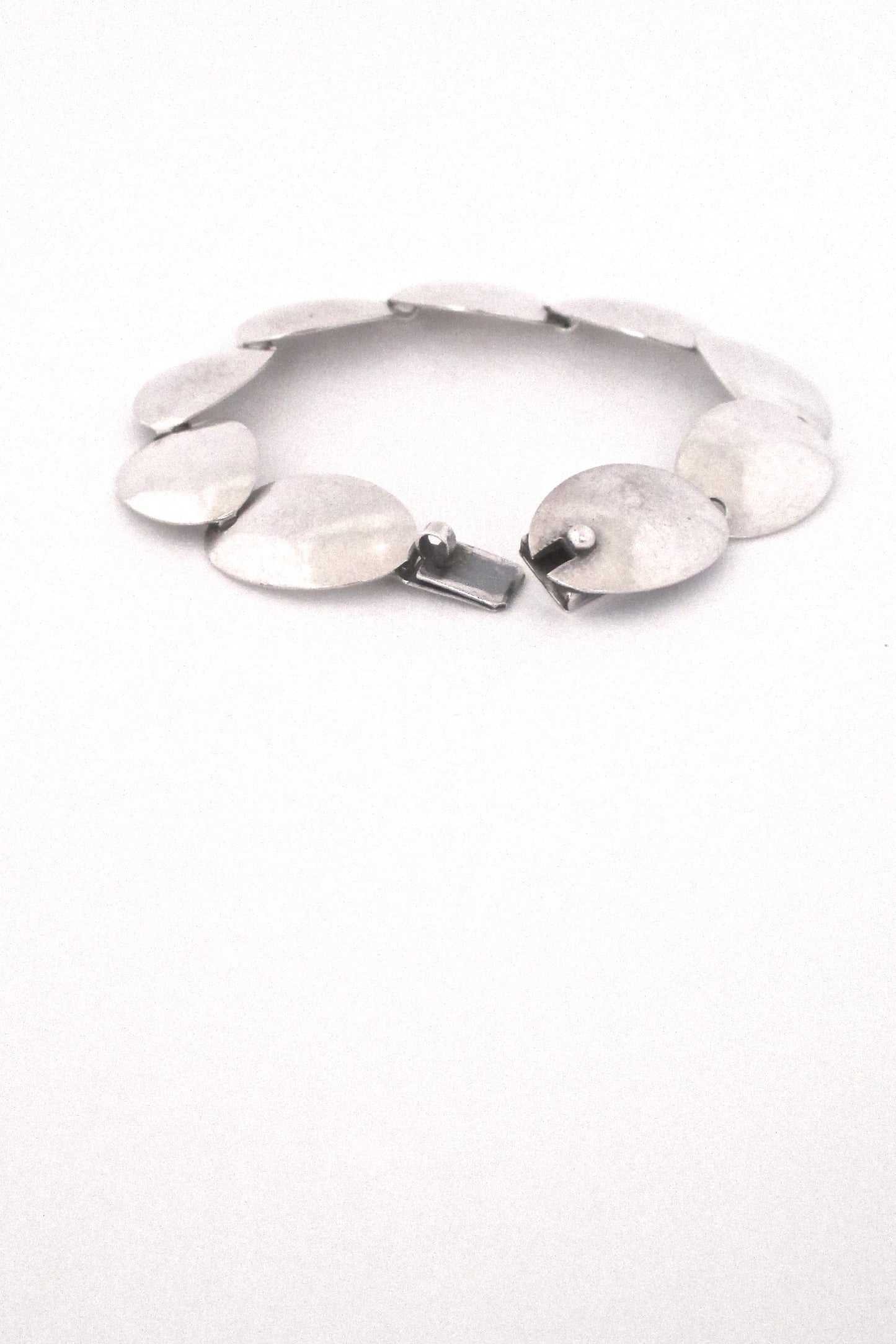 detail Neils Erik NE From Denmark vintage Scandinavian Modernist silver panel link bracelet