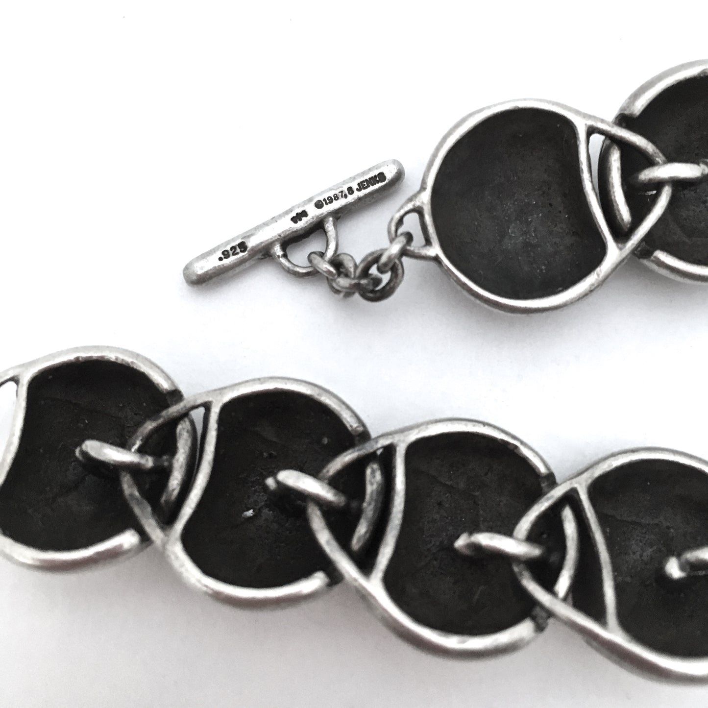 Lisa Jenks vintage silver heavy link bracelet ~ 'Target'
