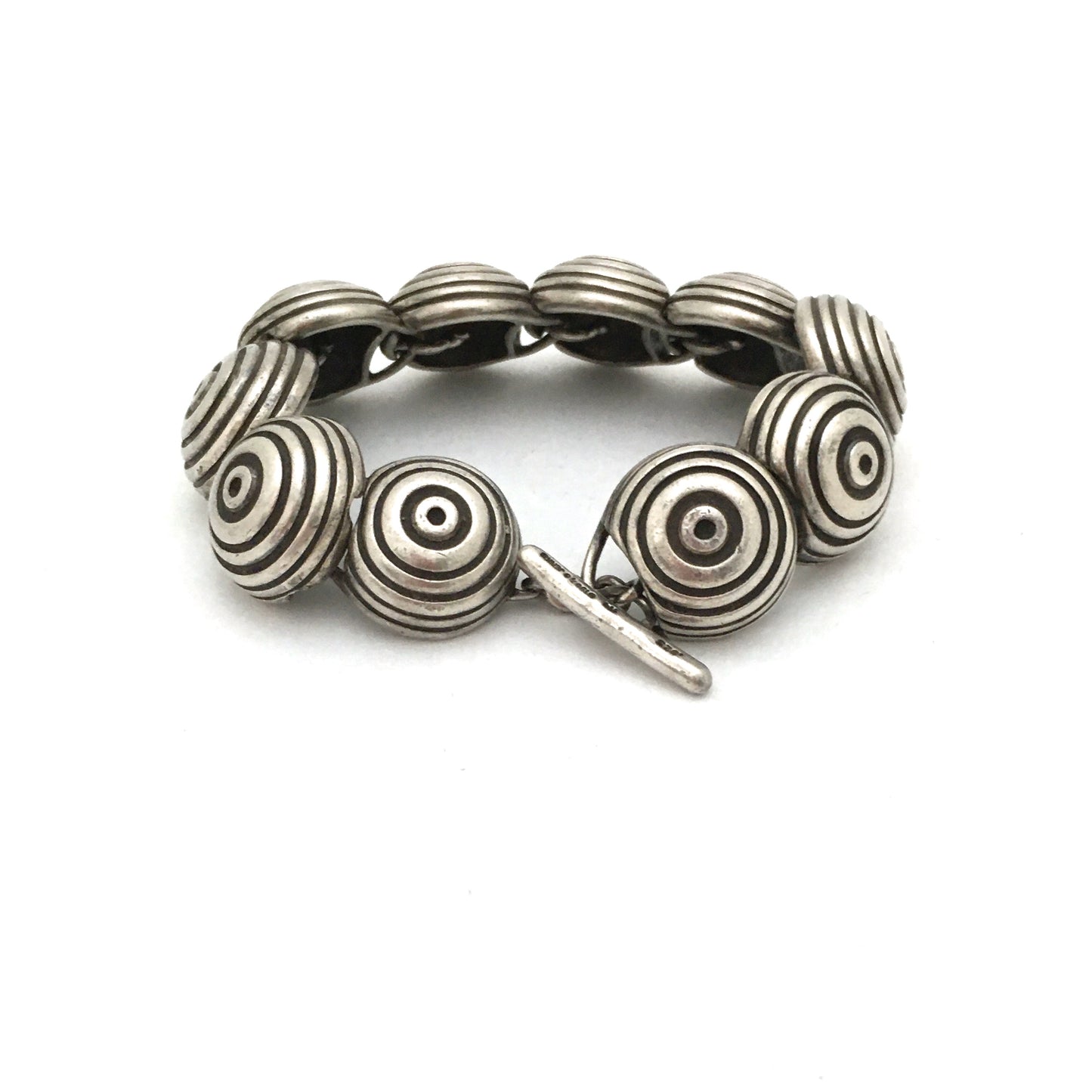 detail Lisa Jenks USA vintage postmodern heavy silver Target link bracelet