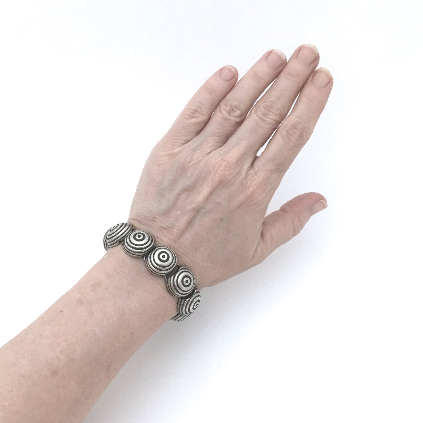 Lisa Jenks vintage silver heavy link bracelet ~ 'Target'