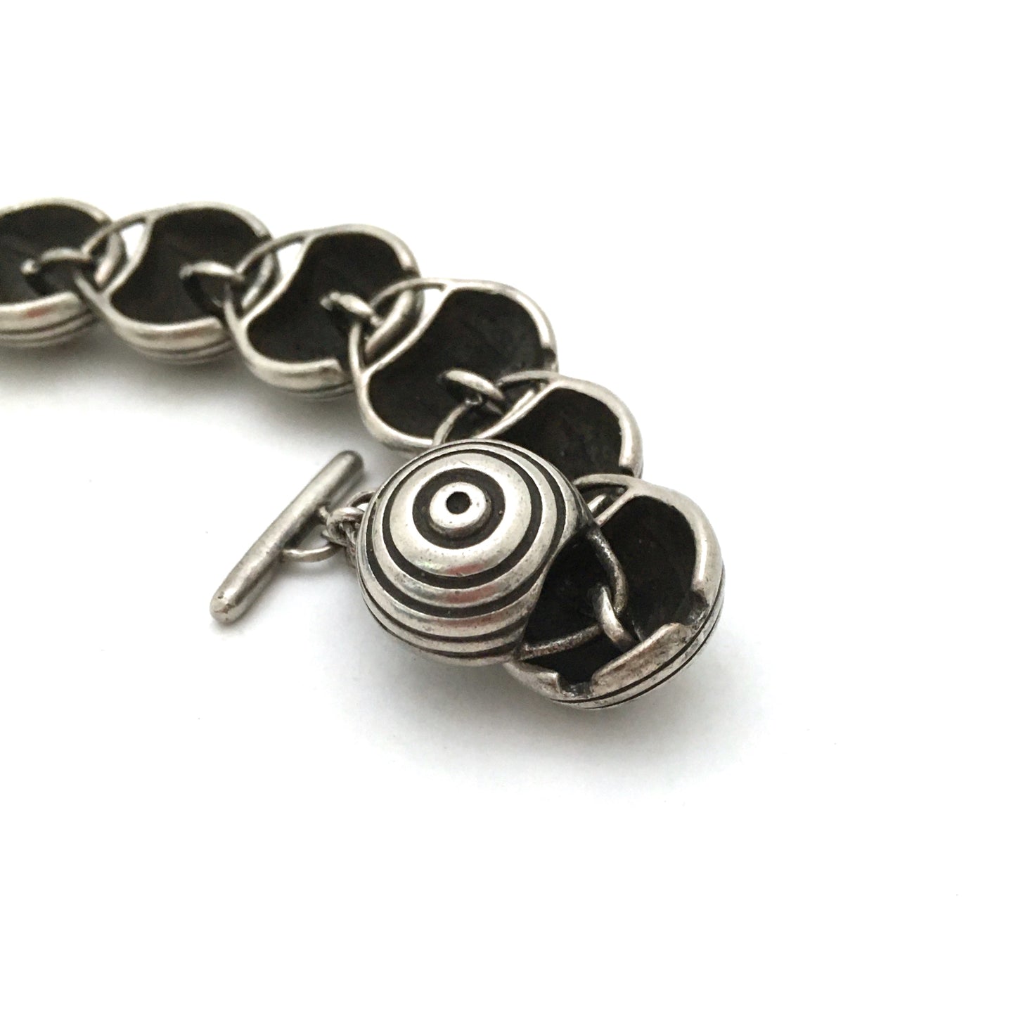 Lisa Jenks vintage silver heavy link bracelet ~ 'Target'