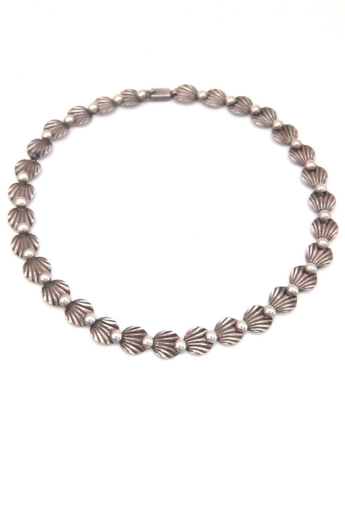 Hermann Siersbol Denmark vintage sterling silver leaf necklace