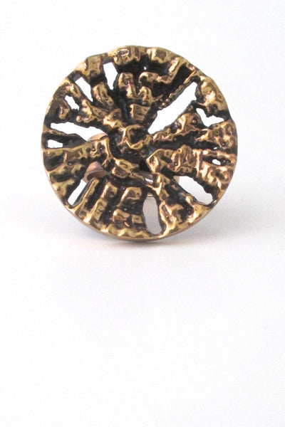 Pentti Sarpaneva Finland extra large pierced bronze ring
