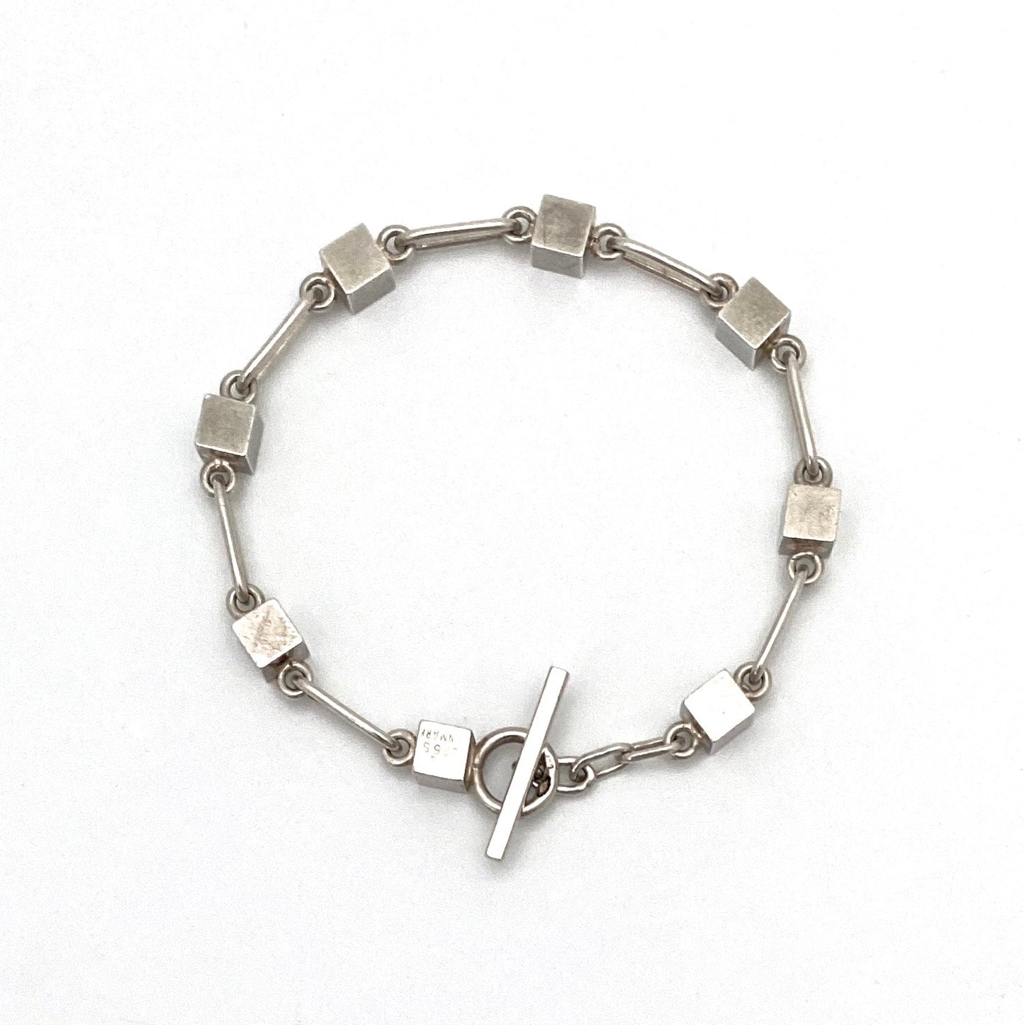 Arne Johansen vintage Modernist silver cubes link bracelet