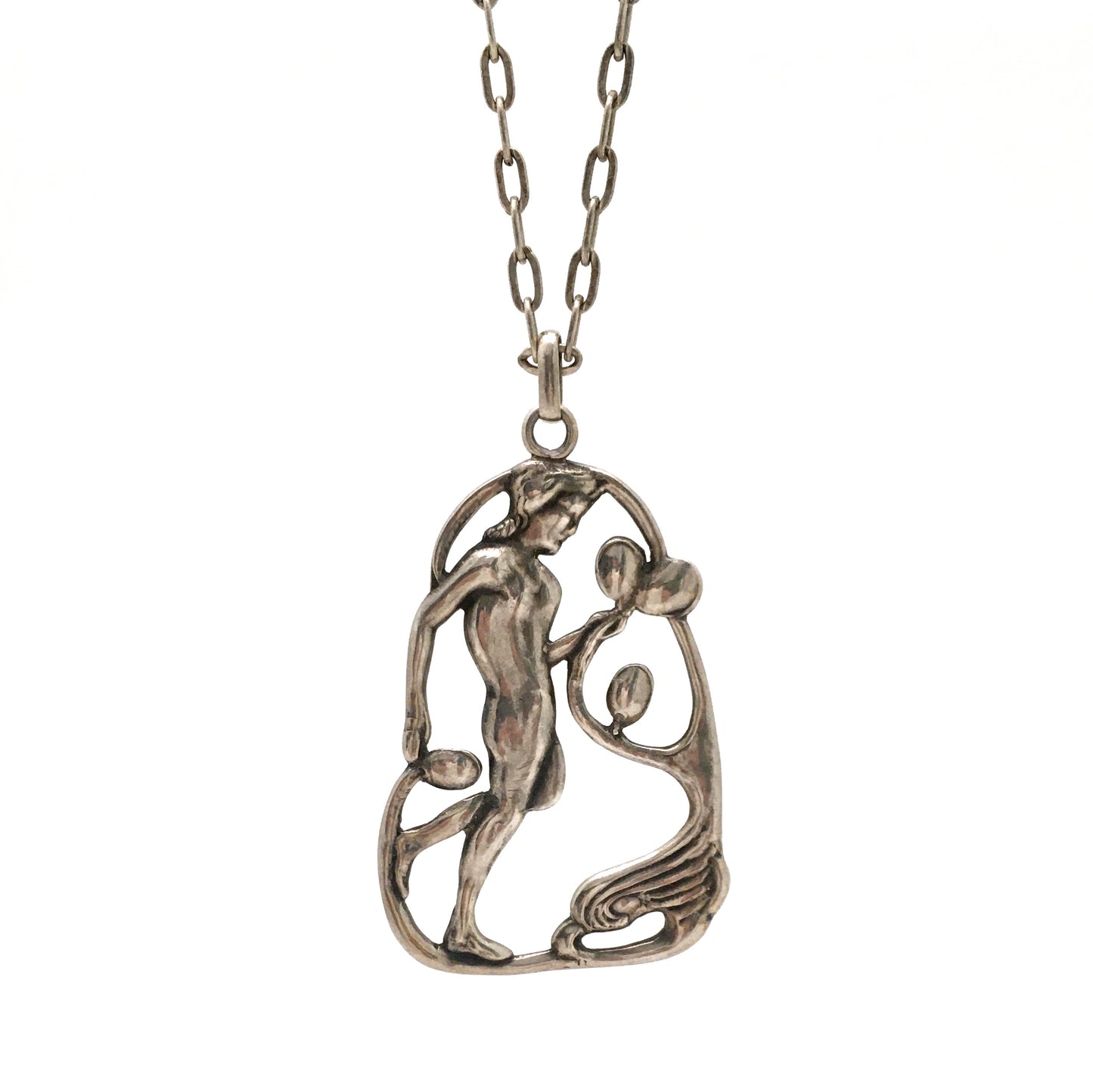 detail Carl Poul Petersen Canada (Georg Jensen son in law) vintage handmade silver large pendant