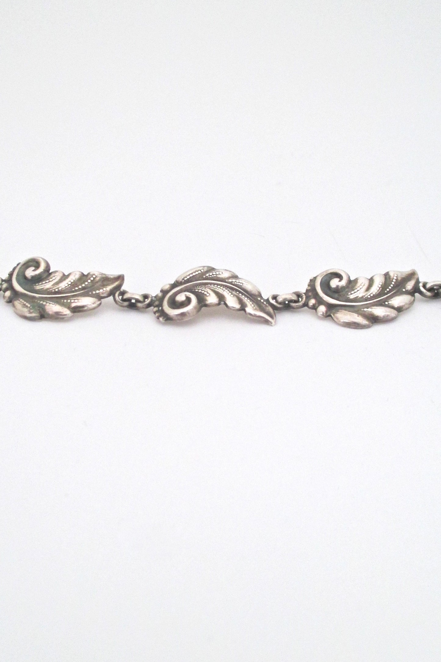 profile Carl Poul Petersen Canada vintage silver leaf link bracelet Scandinavian Modern design Georg Jensen apprenticeship
