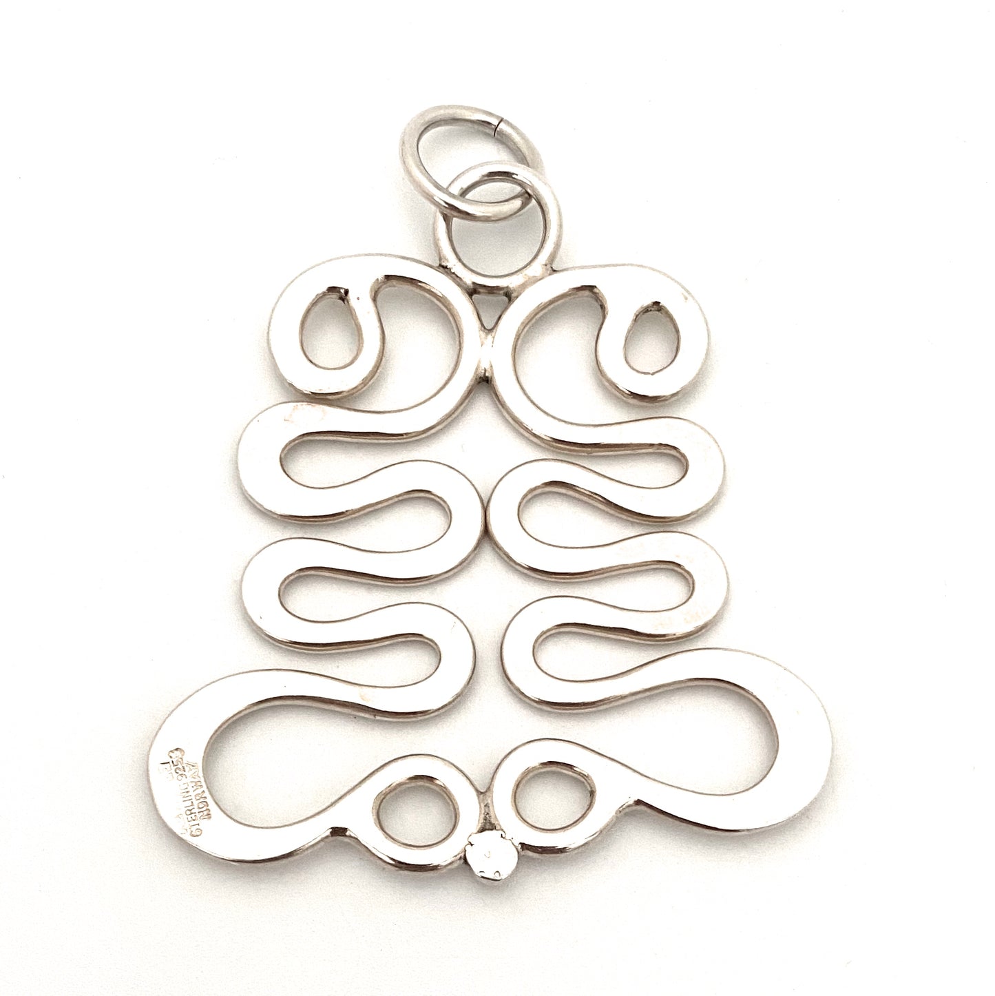 Anna Greta Eker large silver 'Curves' pendant ~ Plus Studios Norway