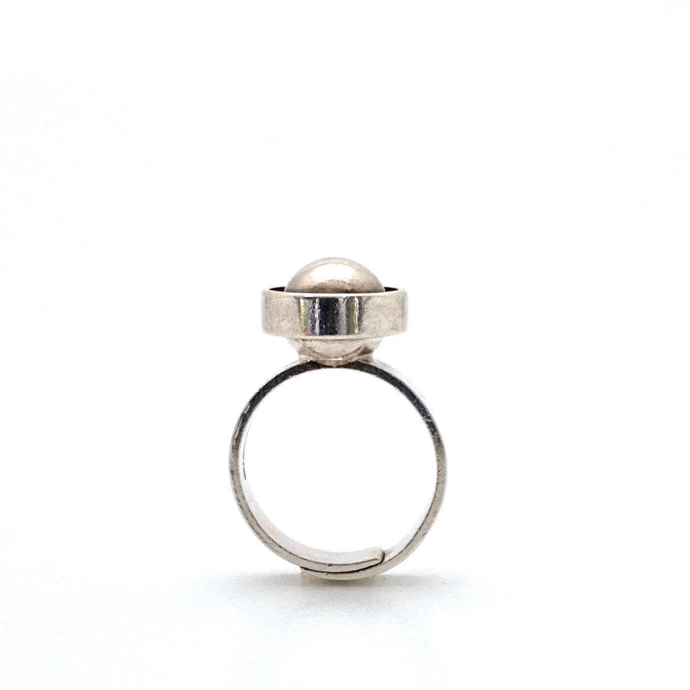 profile Elis Kauppi Kupittaan Kulta Finland vintage silver sphere ring Scandinavian Modernist jewelry design