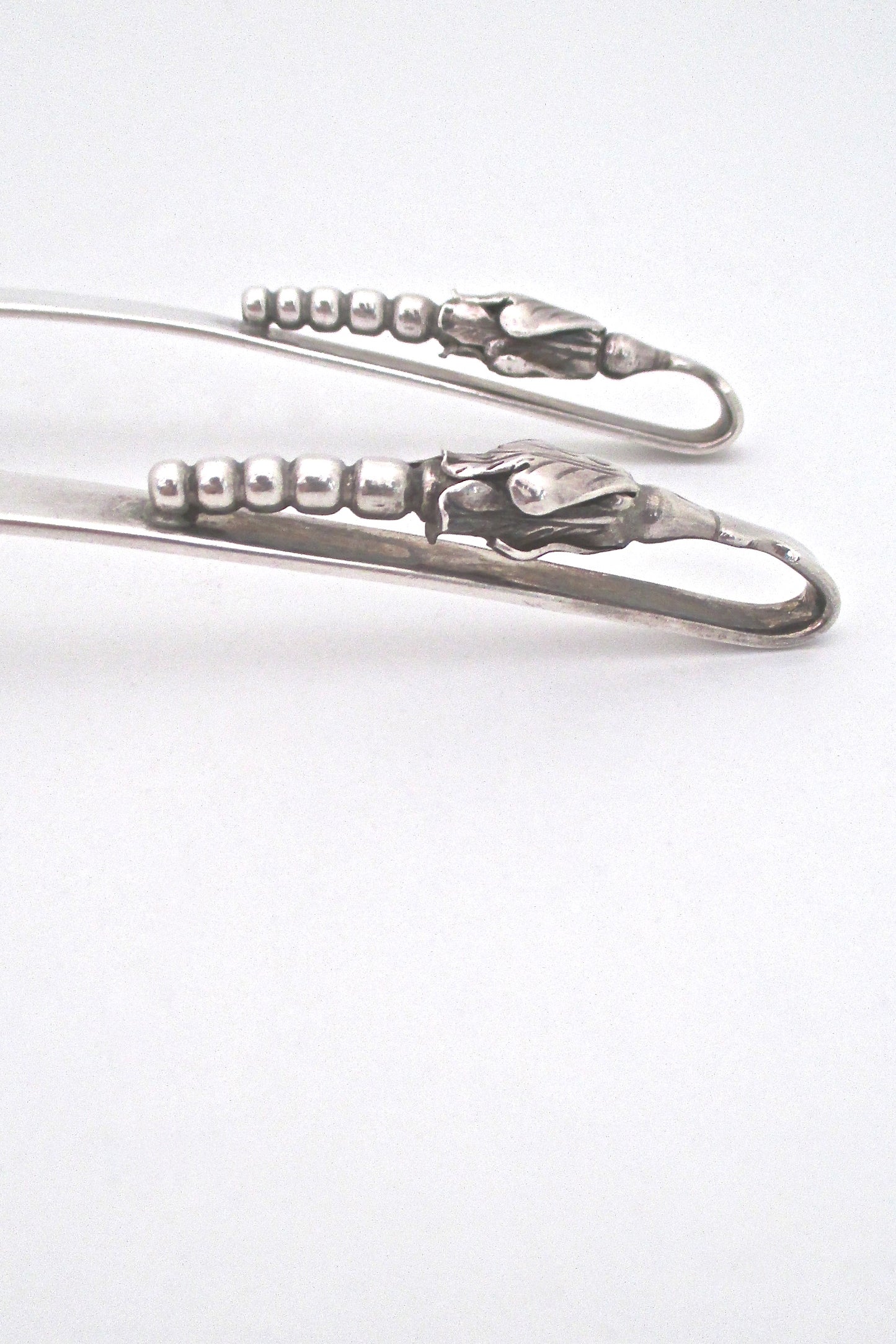profile Felipe Ramirez Mexico vintage heavy silver Blossom style servers
