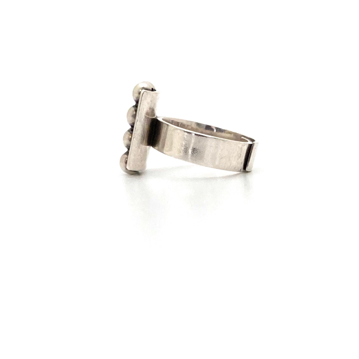 profile Elis Kauppi Kupittaan Kulta Finland vintage silver 8 spheres ring Scandinavian Modernist jewelry design