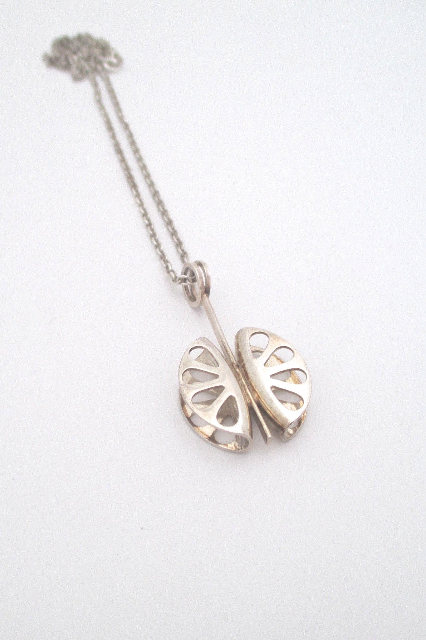 Elis Kauppi dimensional silver pendant
