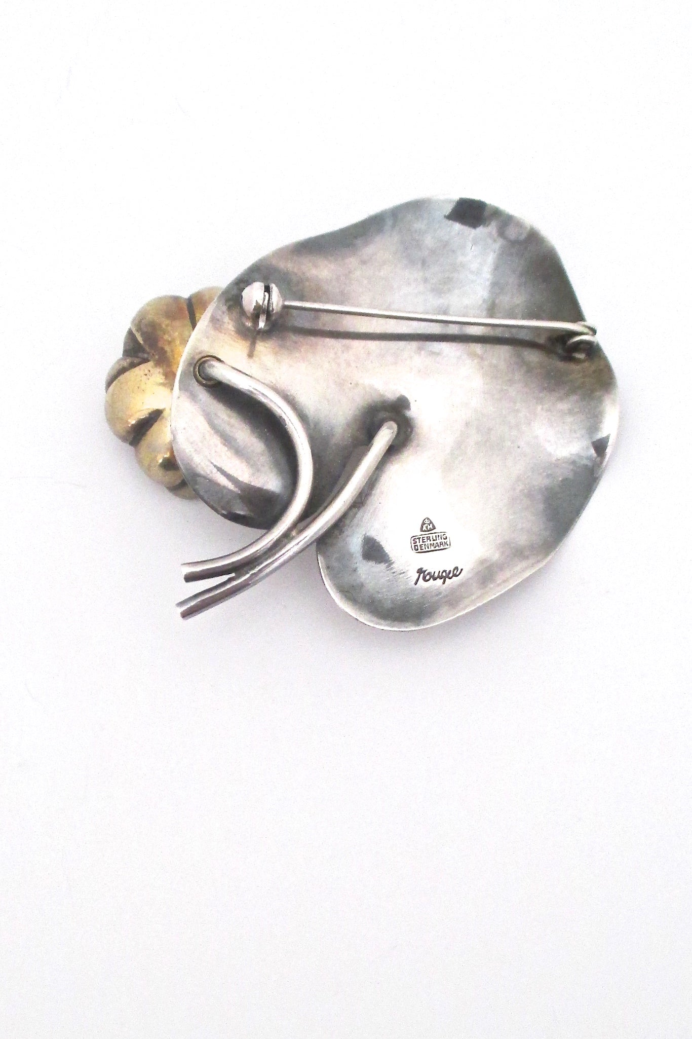 Anton Michelsen large lily pad brooch - Gertrude Engel