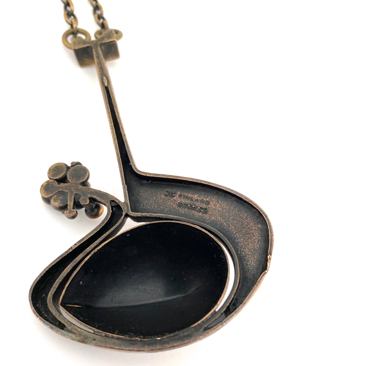 Jorma Laine extra large dimensional bronze pendant necklace