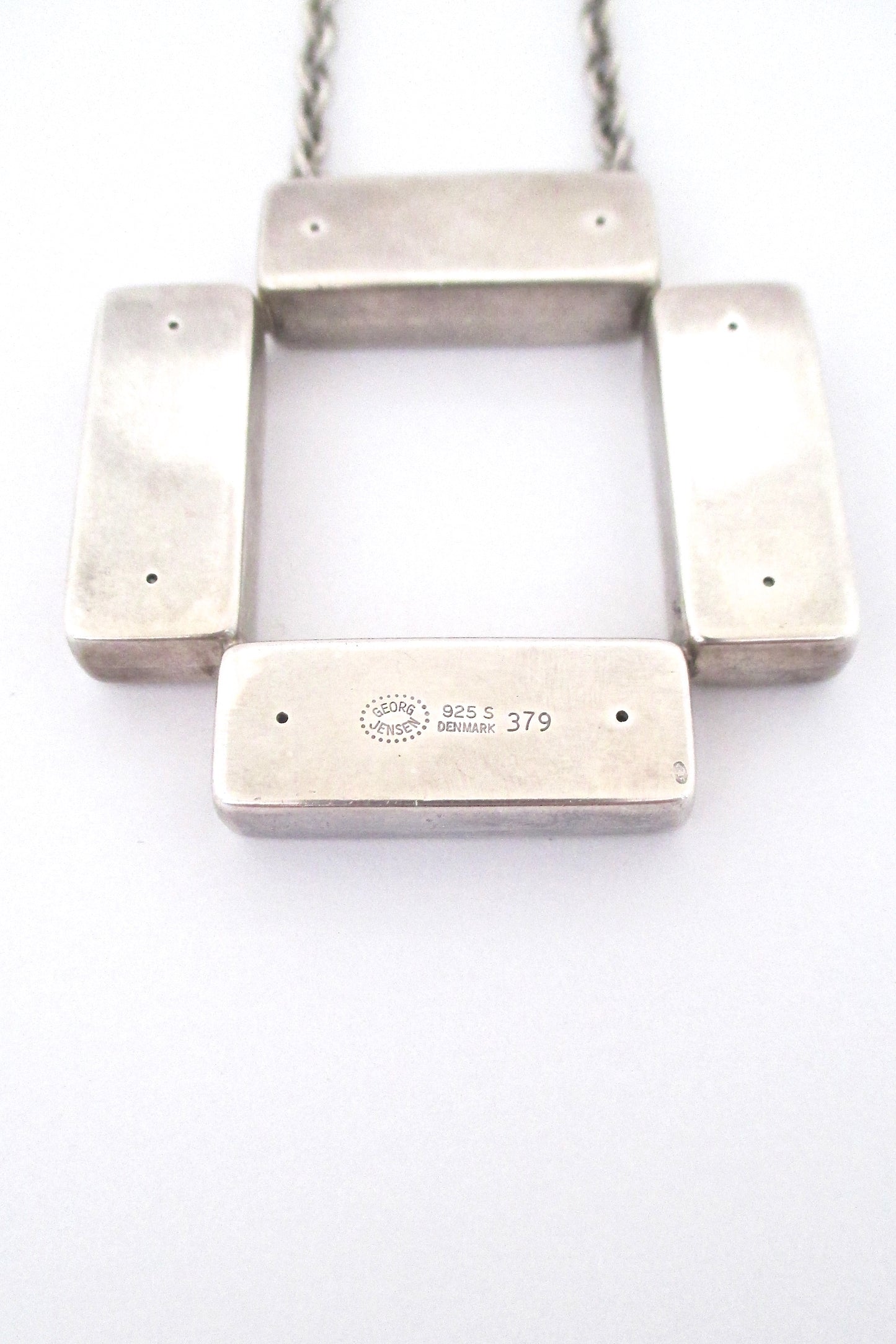 Georg Jensen large square pendant necklace #379 - Astrid Fog