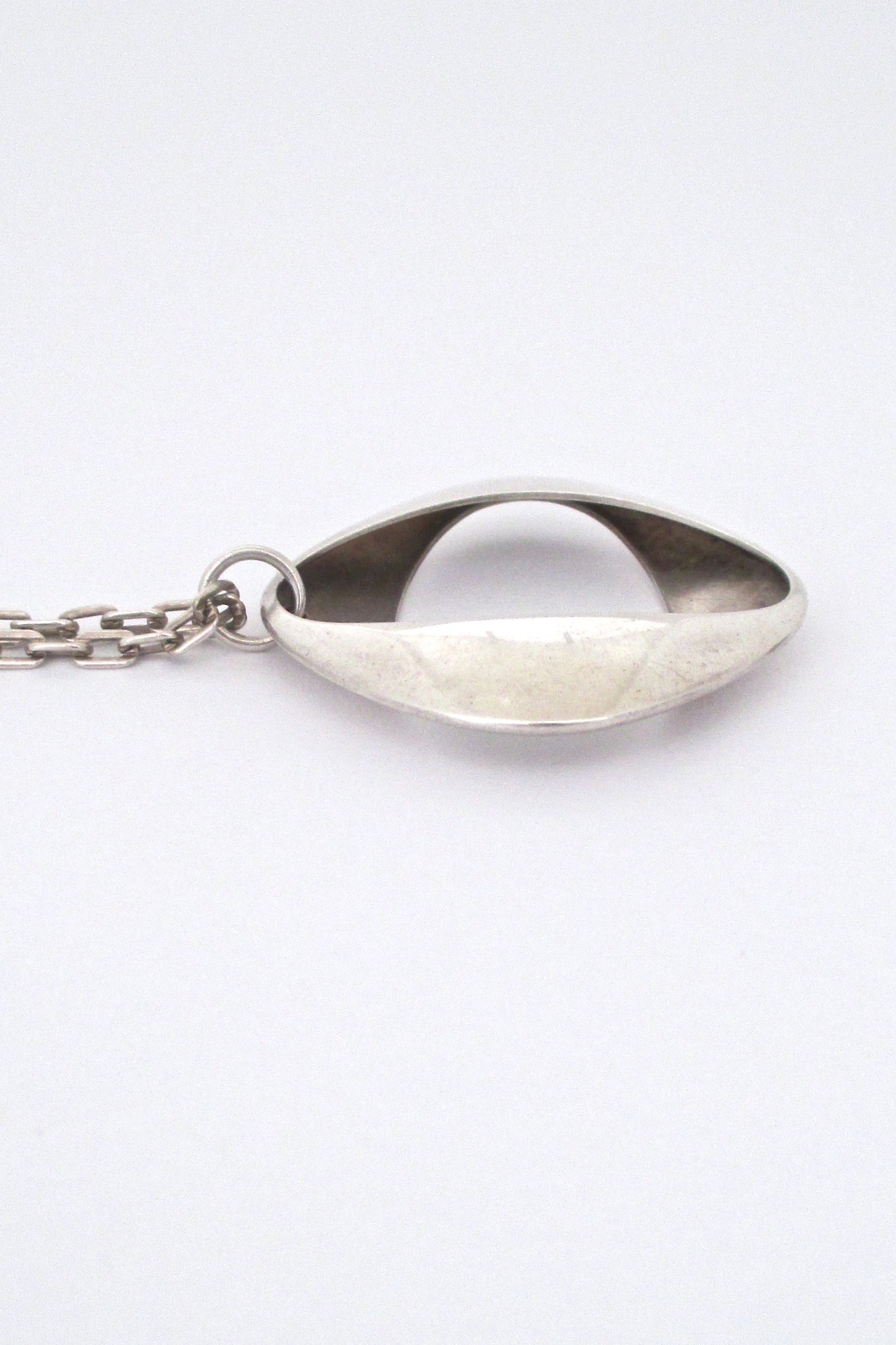 profile Georg Jensen Denmark vintage Scandinavian Modernist silver pendant necklace 368 by Henning Koppel